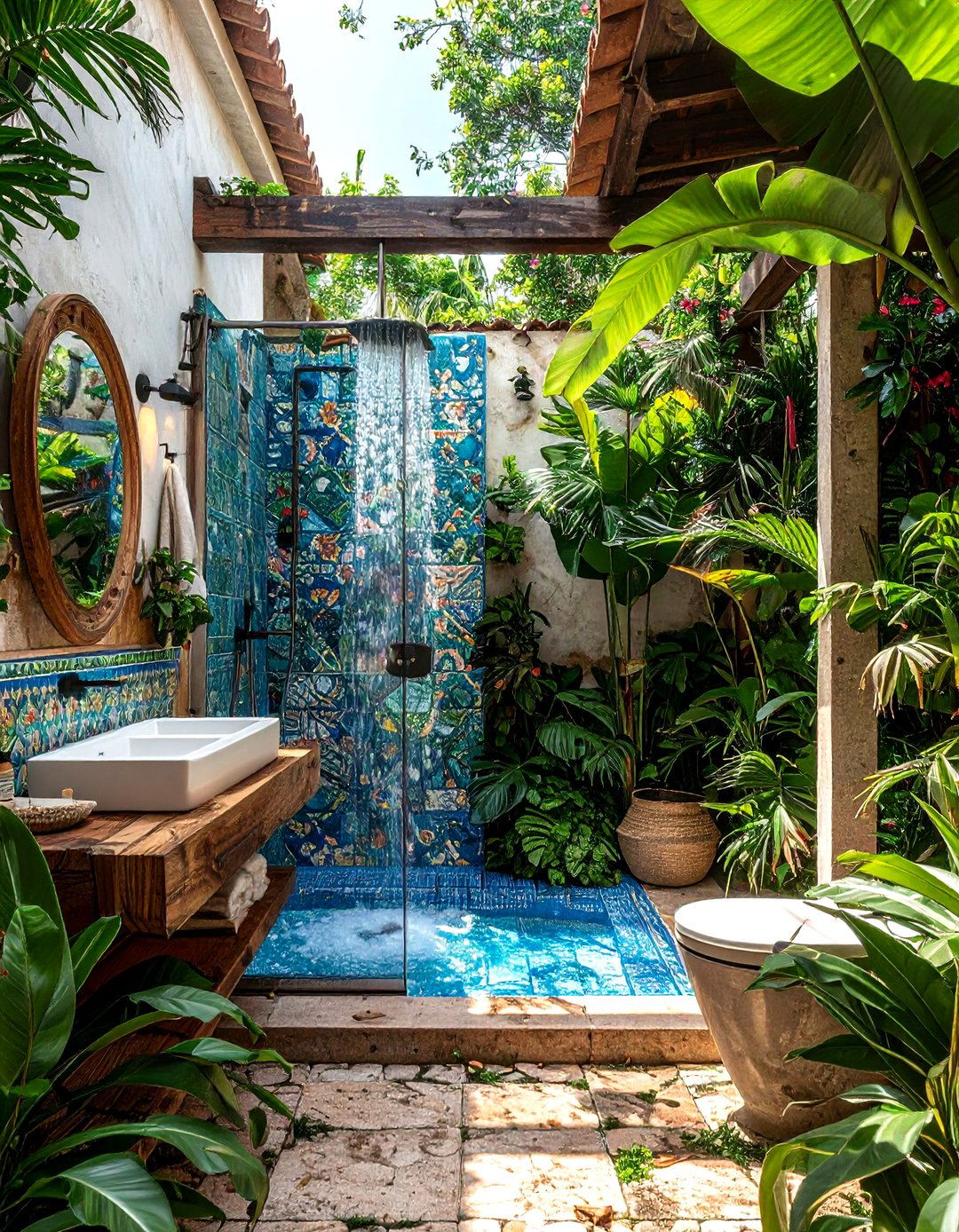 Outdoor Mexican Bathroom - 30 Mexican tile bathroom ideas