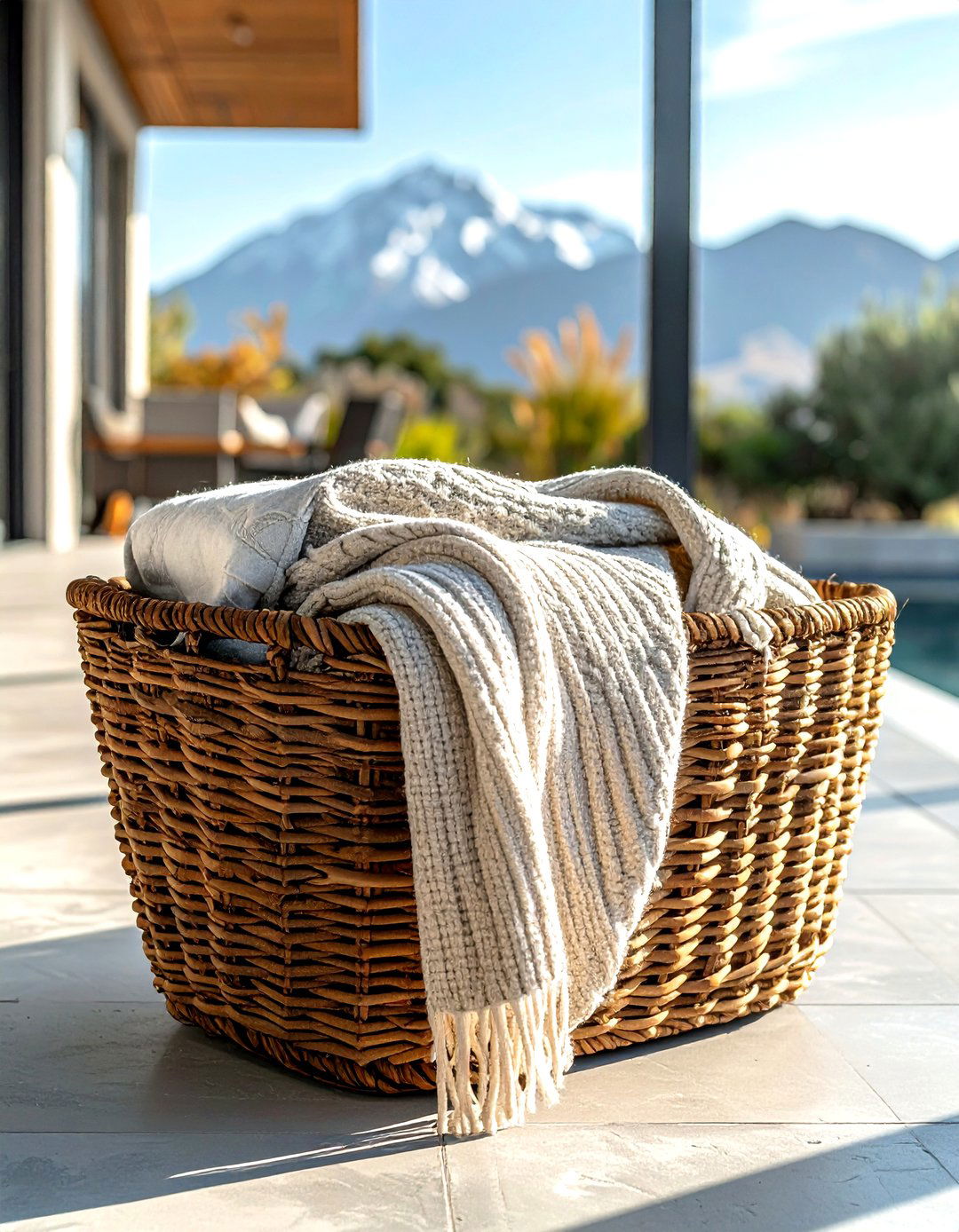Outdoor Patio Basket - 30 decorative basket ideas