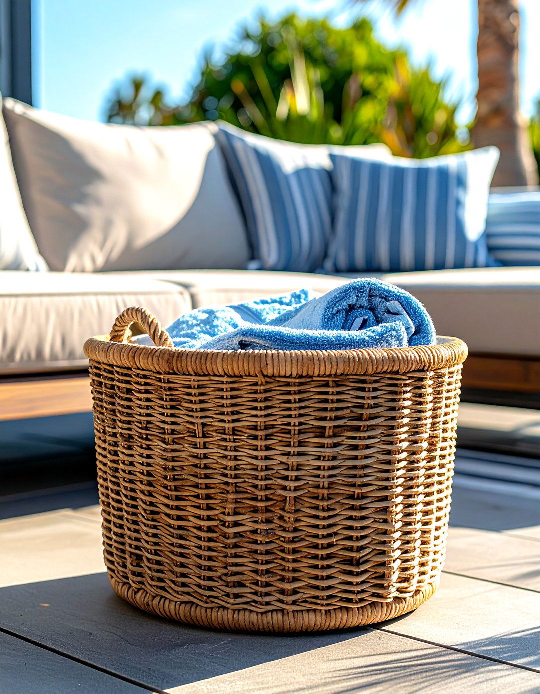Outdoor Patio Basket - 30 basket decor ideas