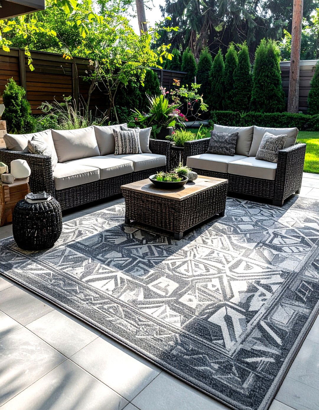 Outdoor Patio Rug - 30 simple decor change ideas