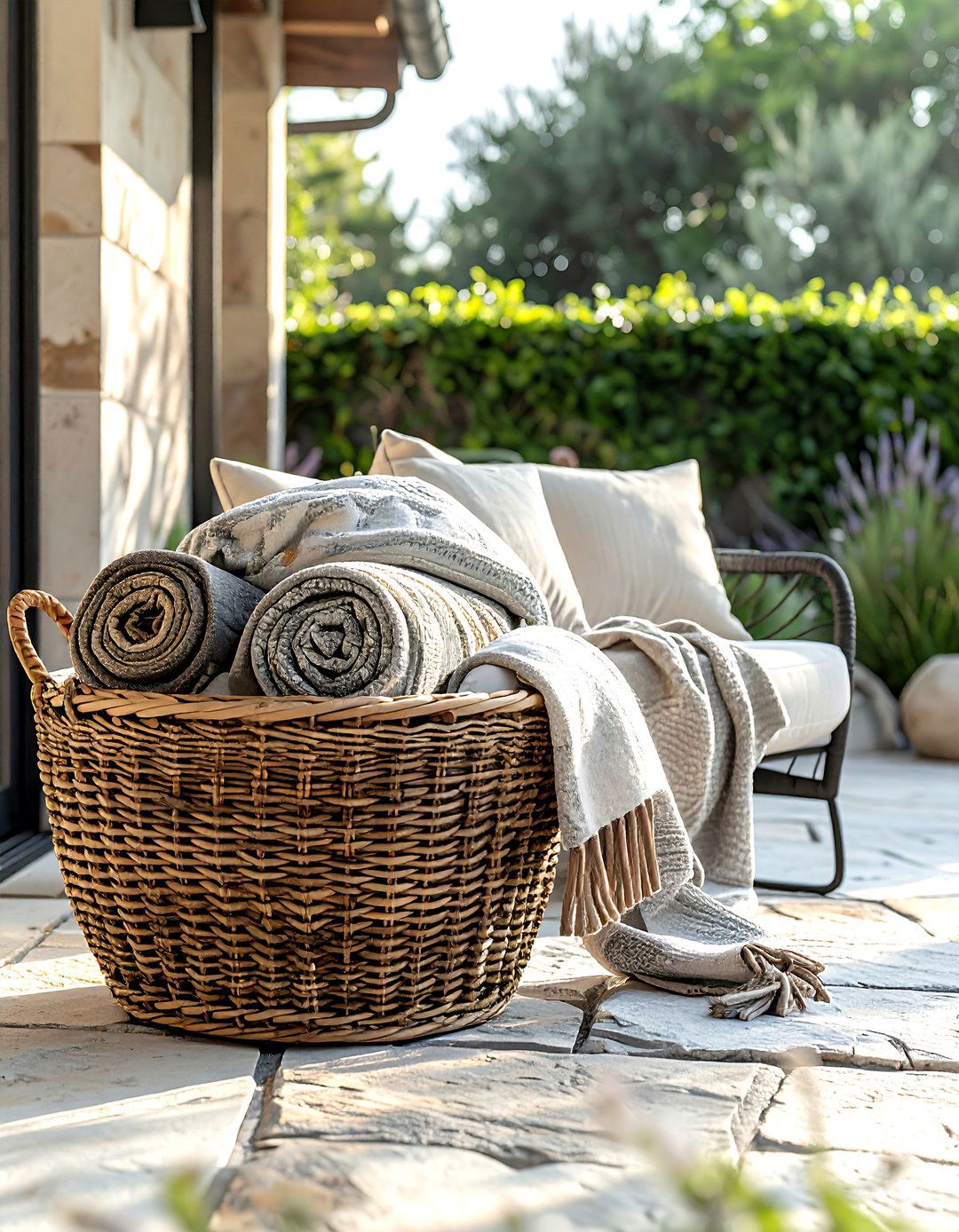 Outdoor Patio Storage - 30 rattan basket ideas