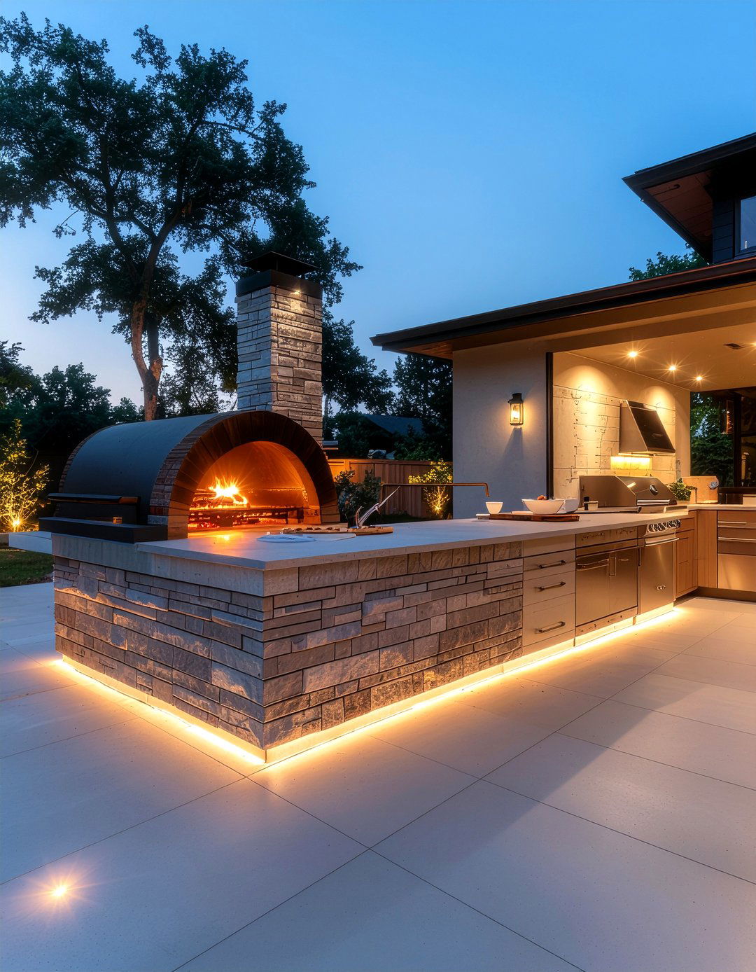 Outdoor Pizza Oven Lighting - 30 outdoor kitchen pizza oven ideas