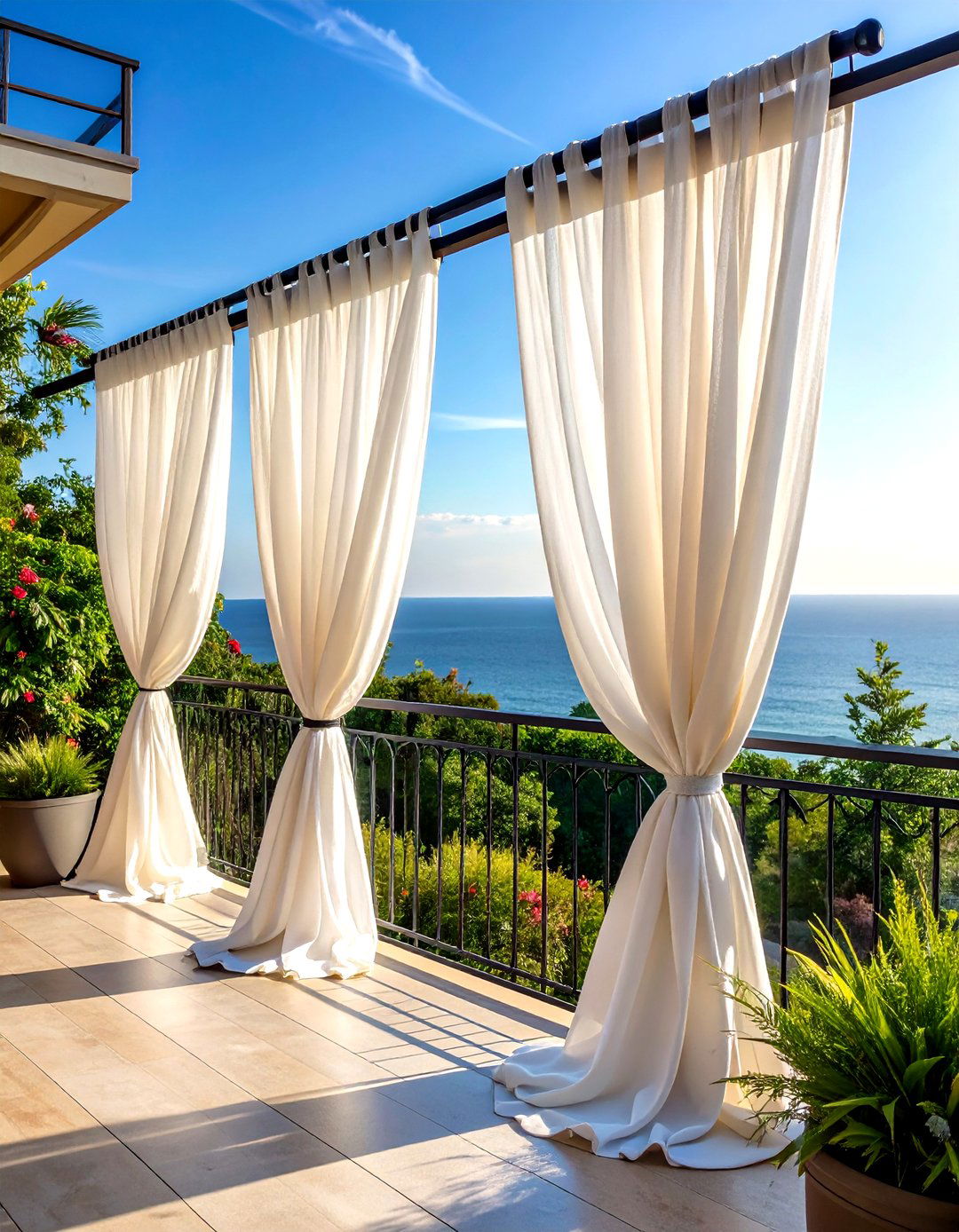 Outdoor Privacy Curtains - 30 apartment balcony ideas