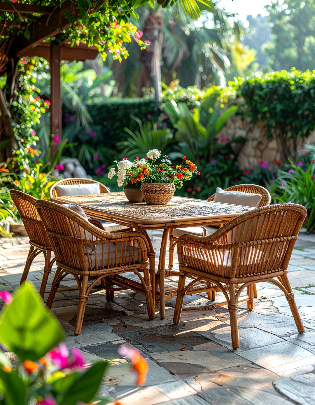 Outdoor Rattan Dining Set - 30 rattan dining room ideas