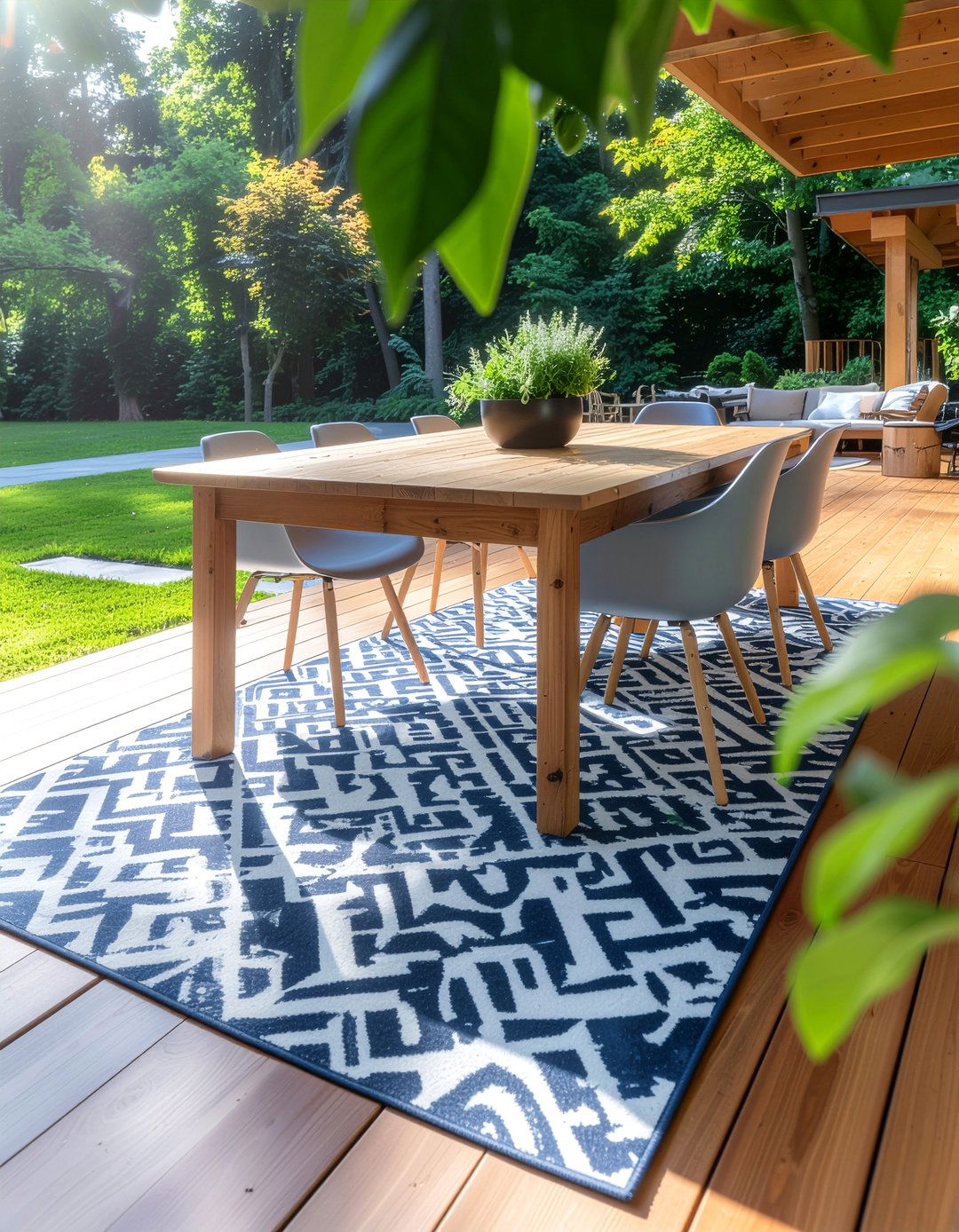 Outdoor Rug Under Table - 30 deck dining ideas
