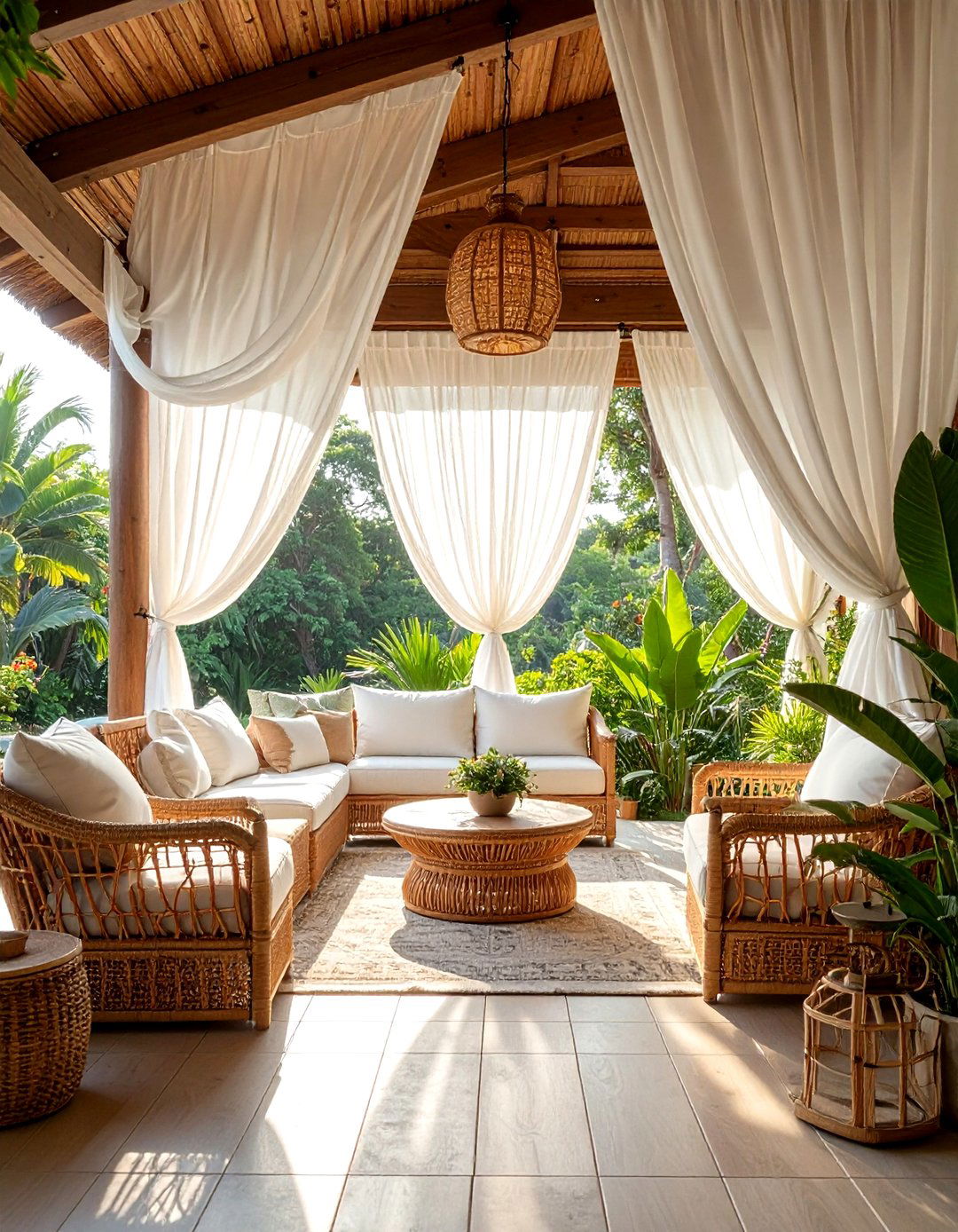 Outdoor curtains for patio - 30 patio decor ideas