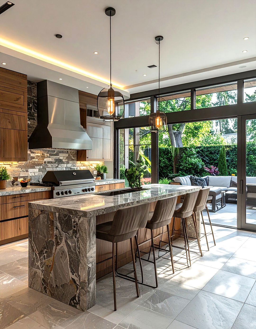 Outdoor integrated kitchen - 30 new construction kitchen ideas