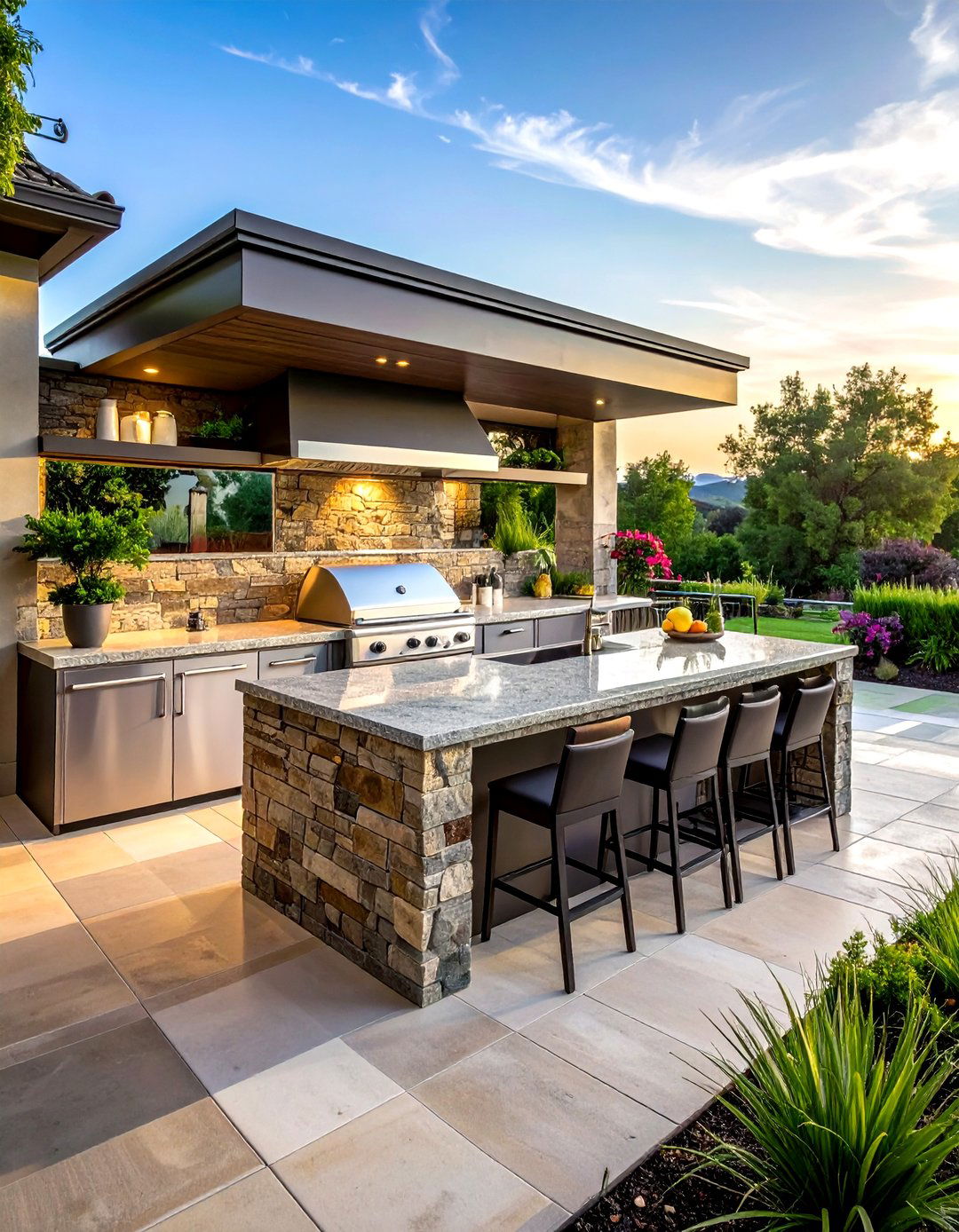 Outdoor kitchen - 30 lake house decor ideas