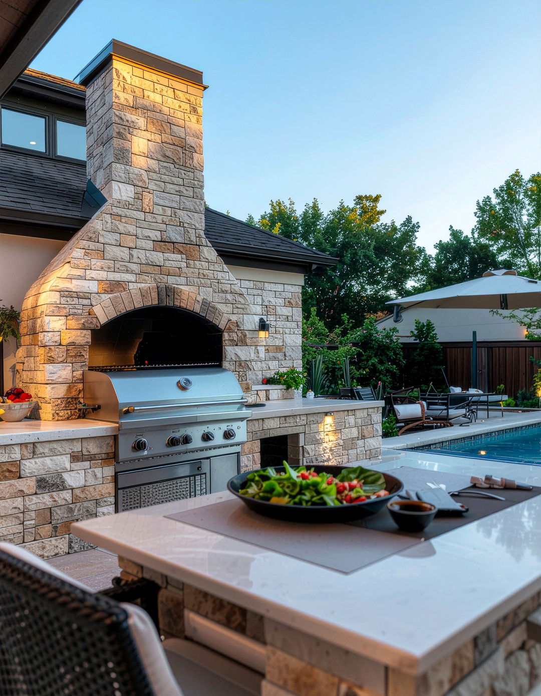 Outdoor kitchen with pizza oven - 30 showstopper kitchen ideas