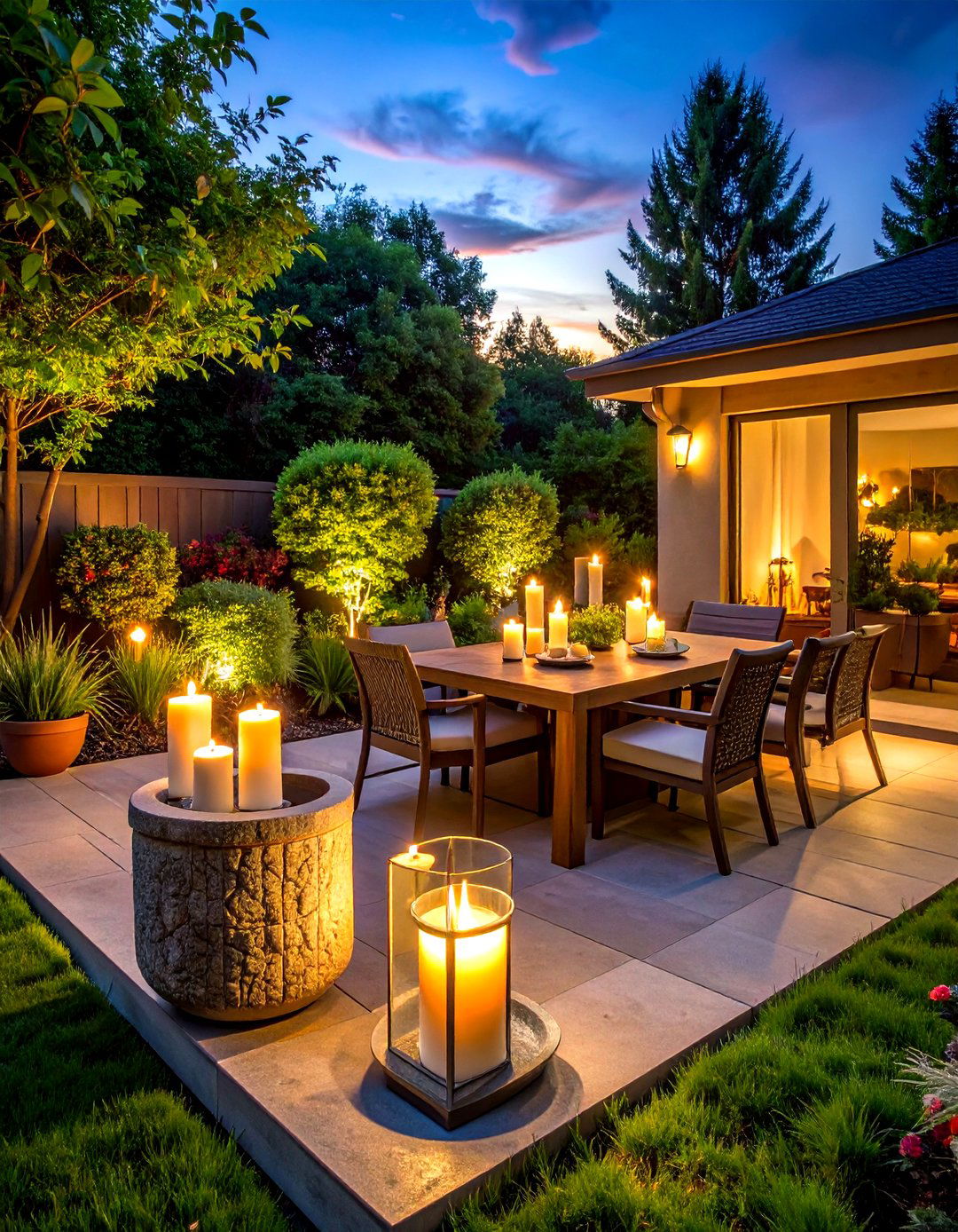 Outdoor patio candle lighting - 30 candle arrangement ideas