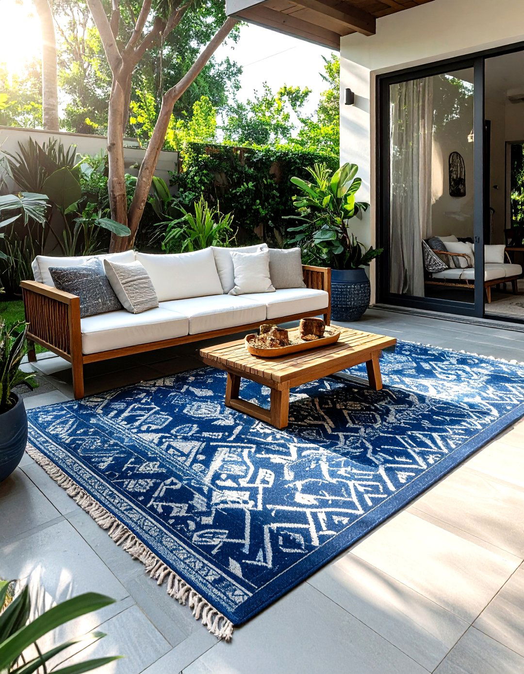 Outdoor patio rug - 30 quick decor update ideas