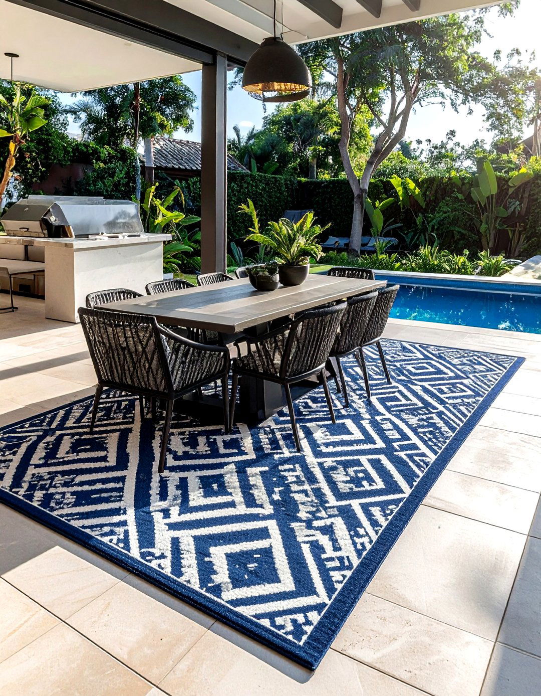 Outdoor rug - 30 poolside decor ideas
