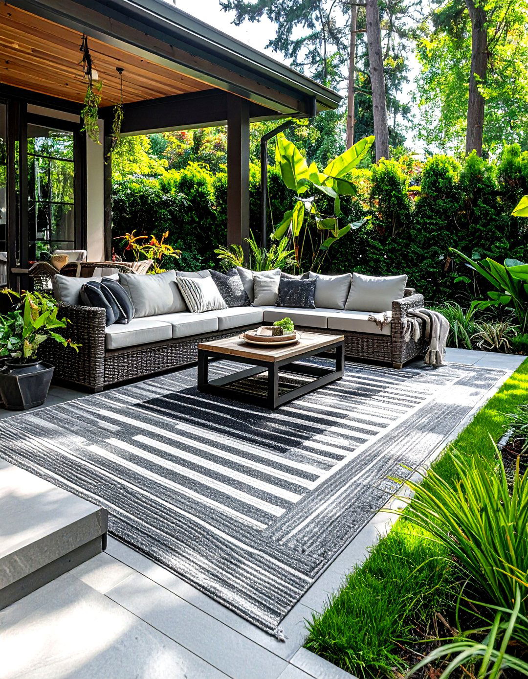 Outdoor rug layering - 30 decor layering ideas