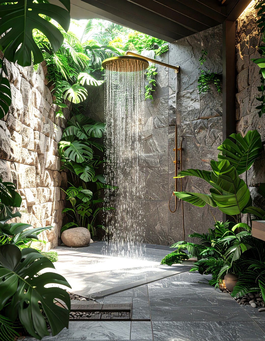 Outdoor shower bathroom - 30 tropical bathroom ideas