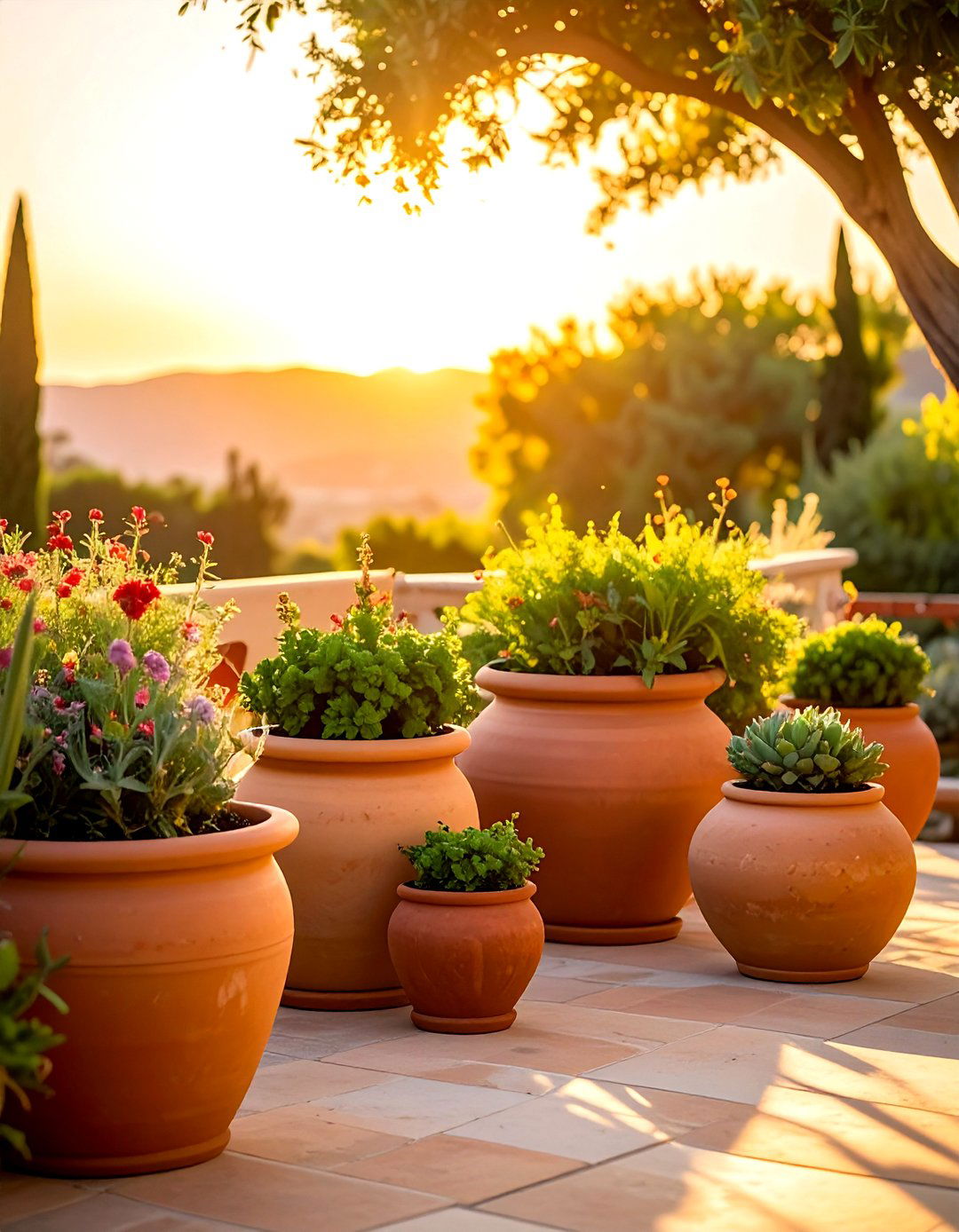 Outdoor terracotta grouping - 30 terracotta planter ideas