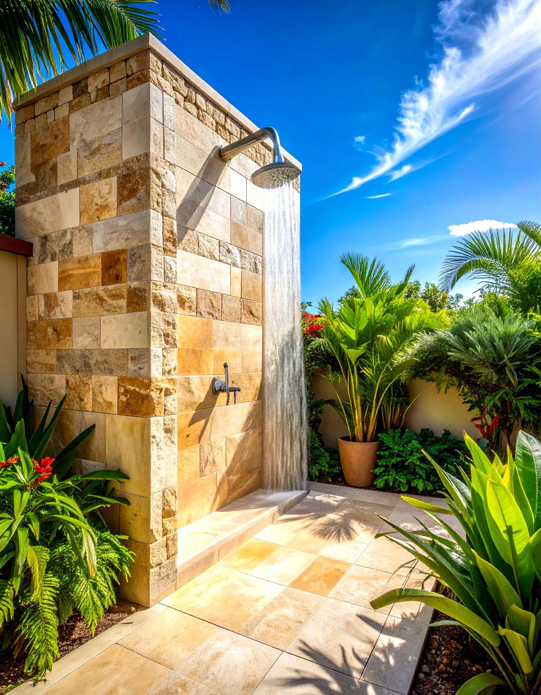 Outdoor travertine bathroom shower - 30 travertine tile bathroom ideas