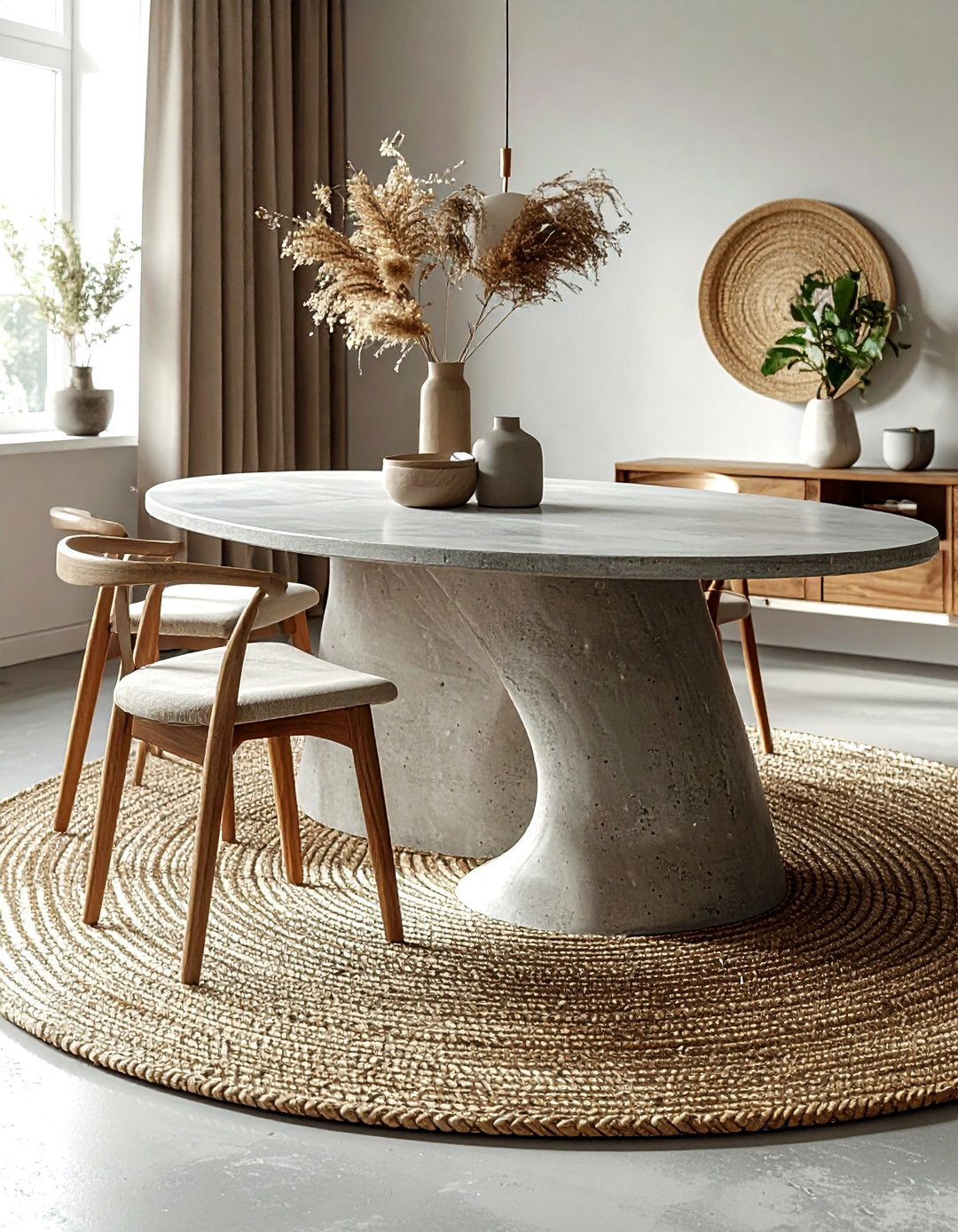 Oval Concrete Dining Table - 30 concrete dining table ideas