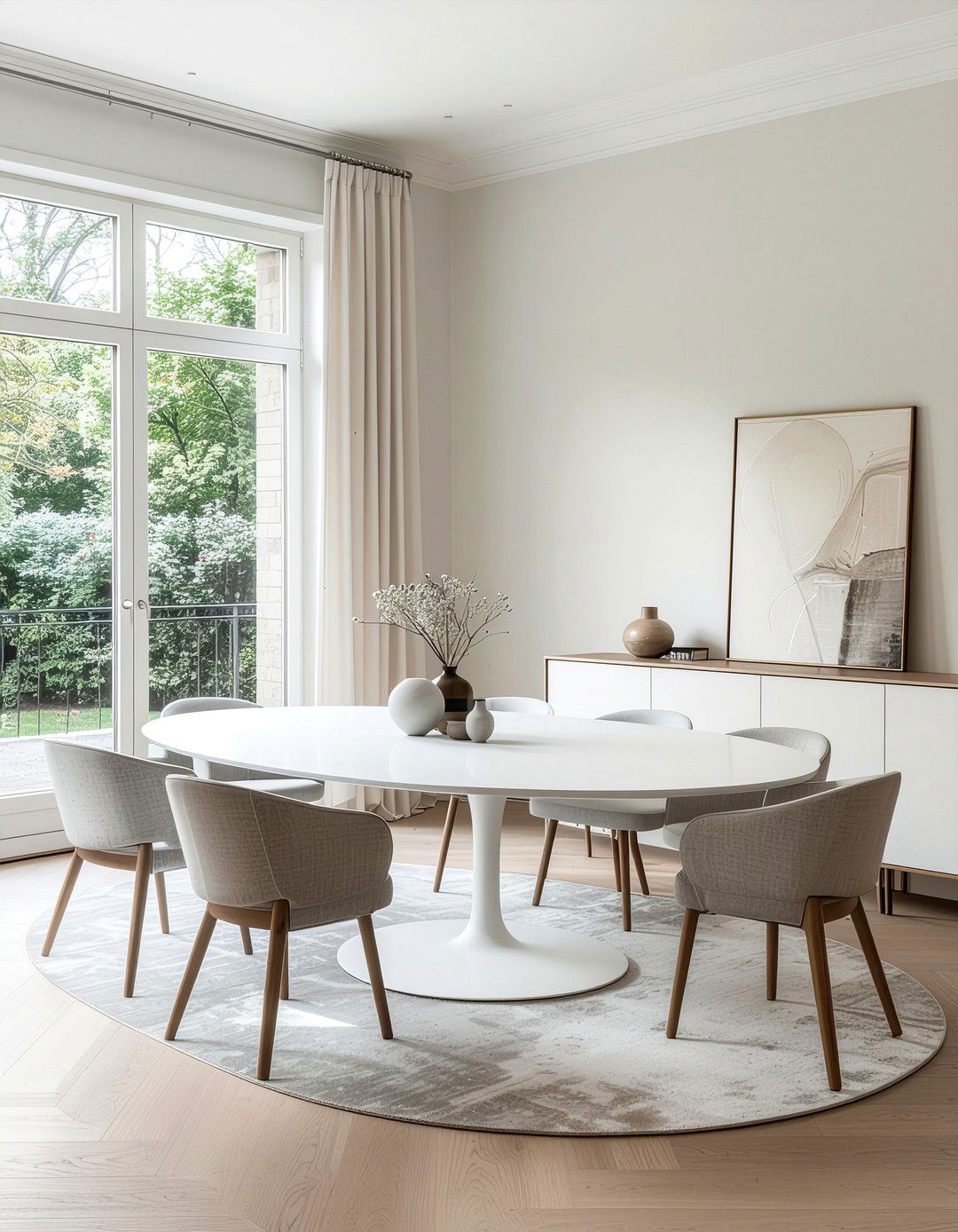 Oval Dining Table - 30 dining room furniture layout ideas