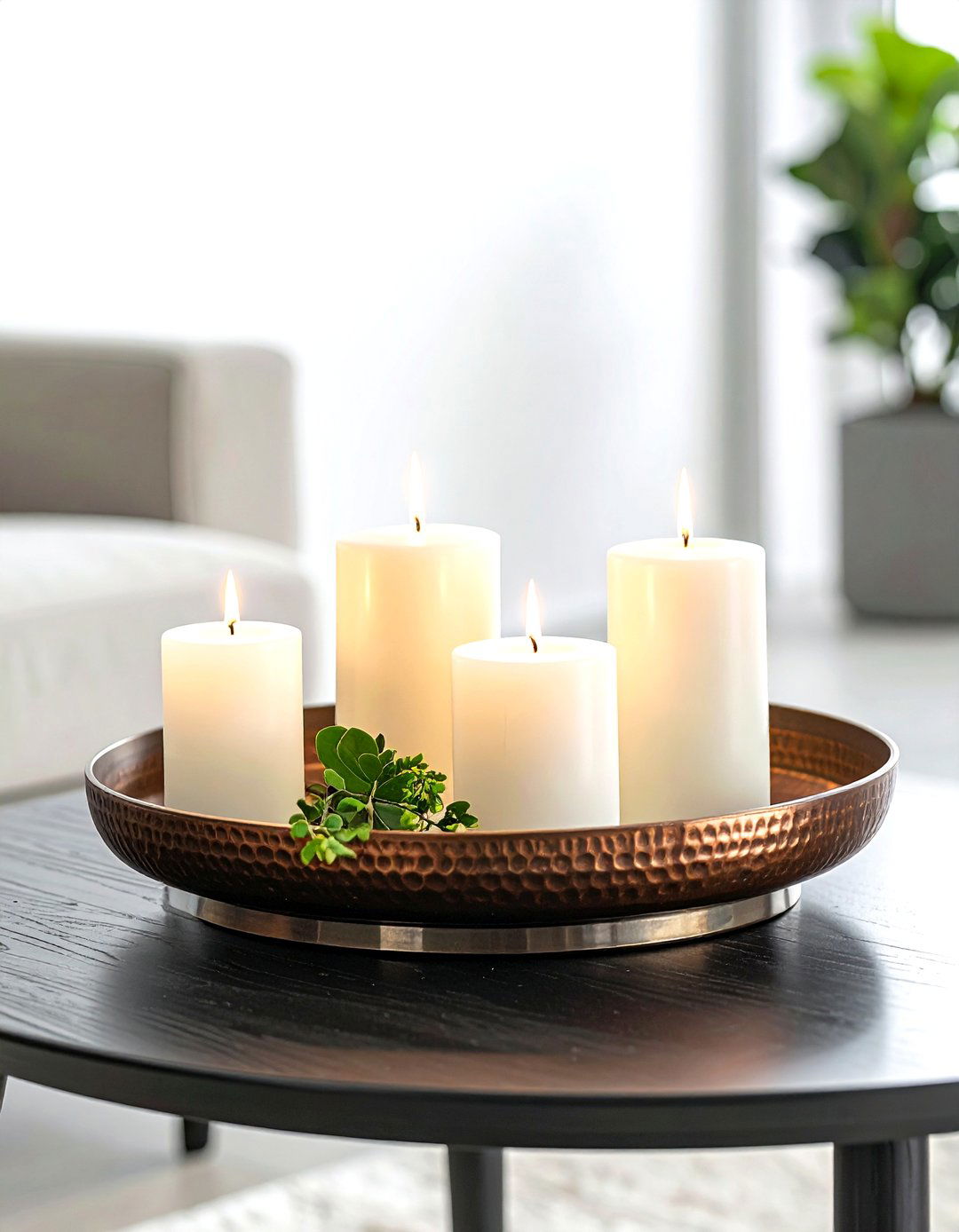 Oval Metal Tray - 30 coffee table tray ideas