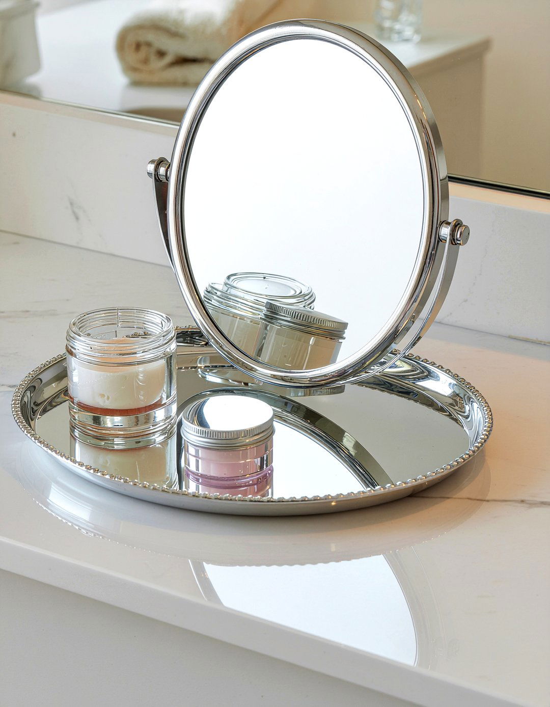 Oval Mirror Tray - 30 bathroom tray ideas