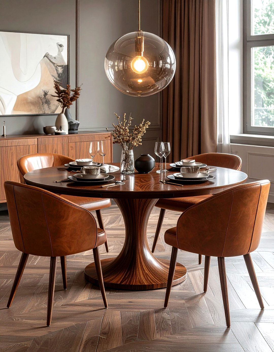 Oval Walnut Pedestal Table - 30 pedestal dining table ideas