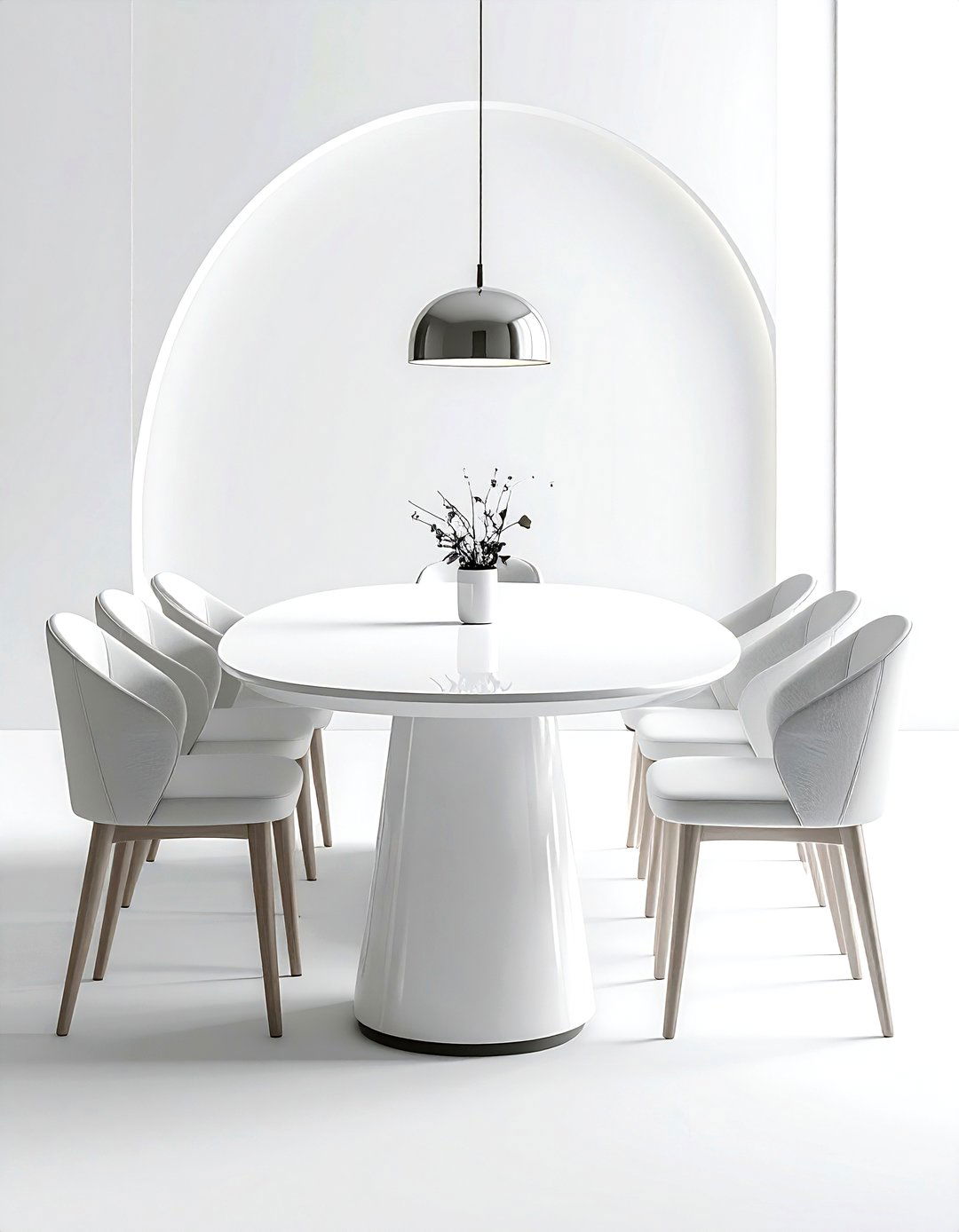 Oval White Dining Table - 30 white dining room furniture ideas