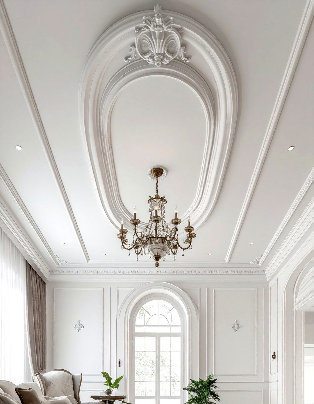 Oval ceiling medallion - 30 living room ceiling medallion ideas