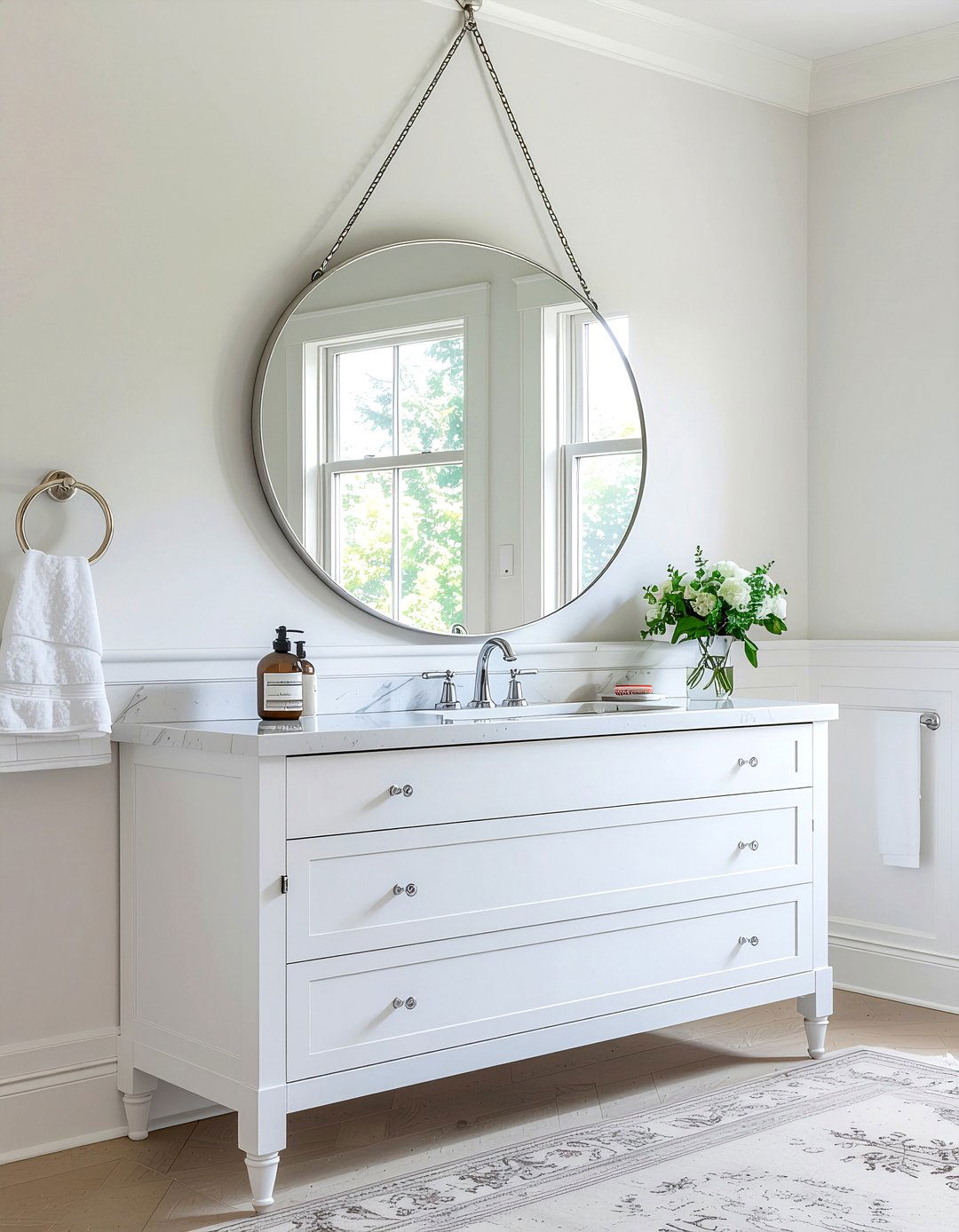 Oval hanging bathroom mirror - 30 bathroom mirror statement ideas