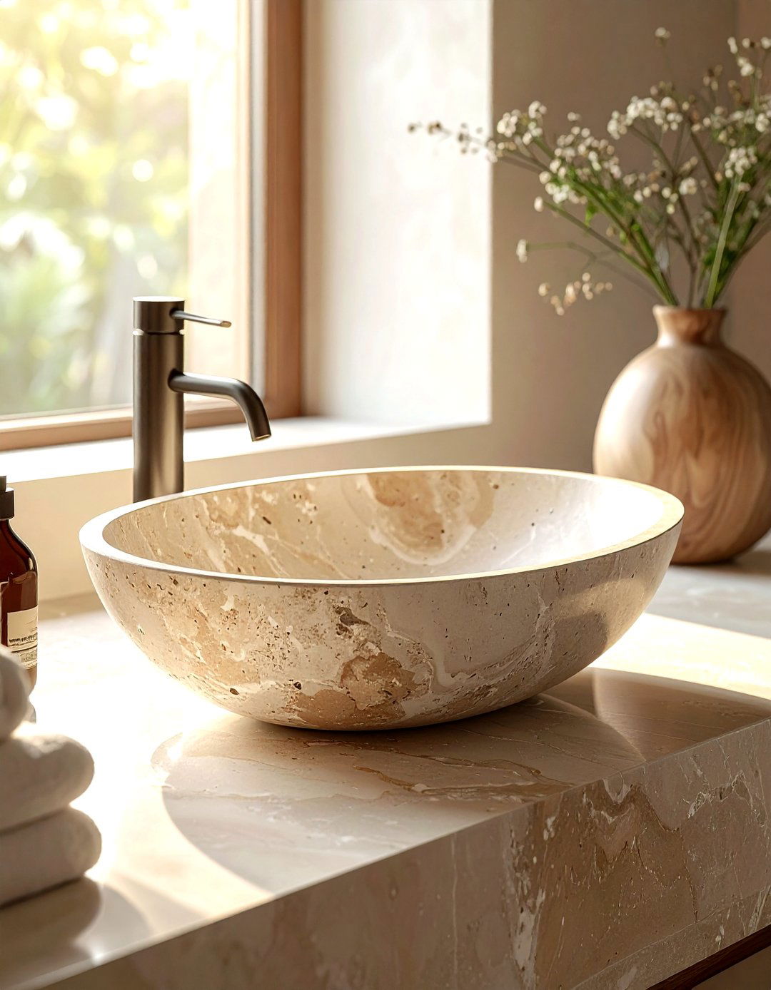 Oval stone sink - 30 stone sink ideas