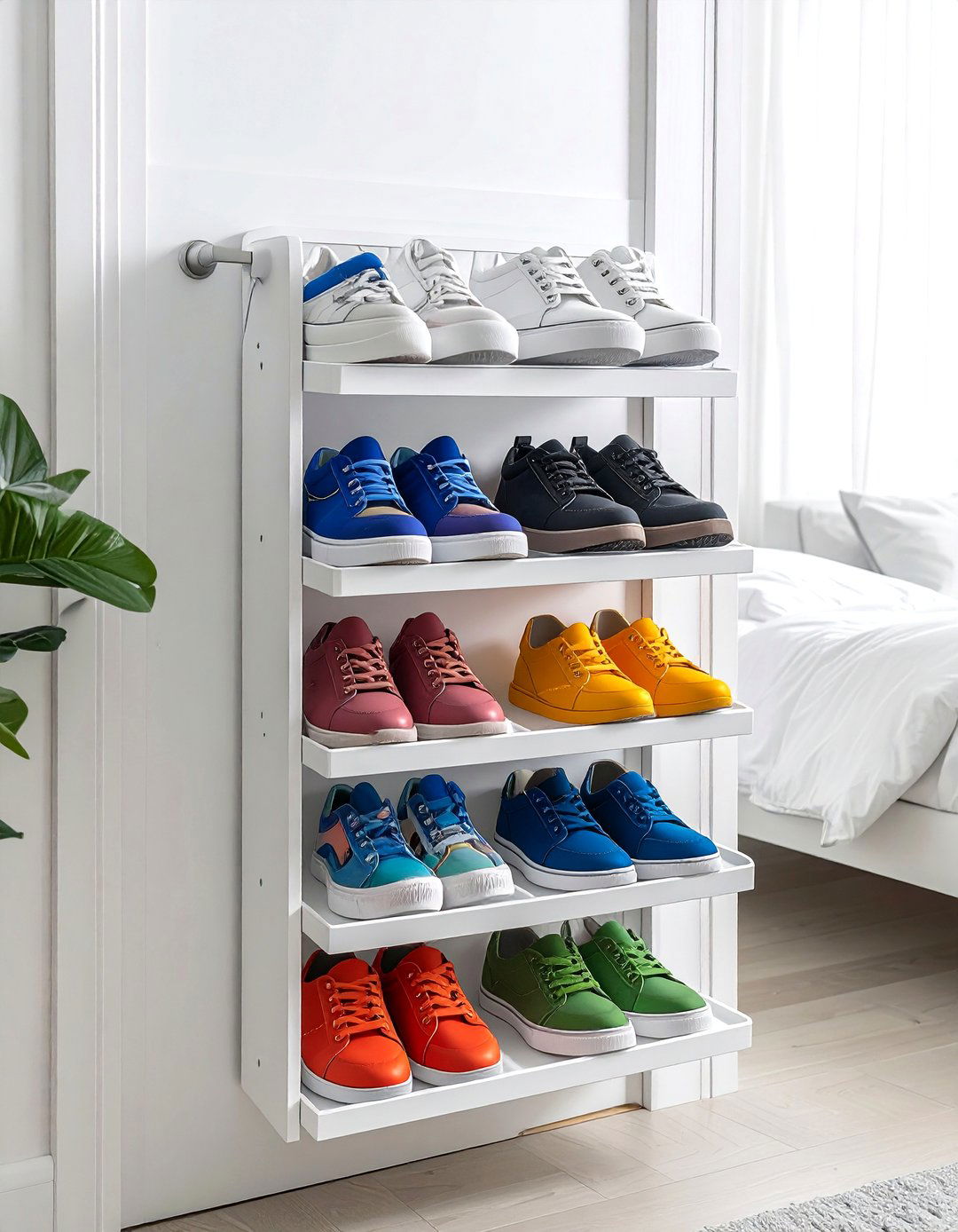 Over Door Shoe Organizer - 30 bedroom hanging storage ideas