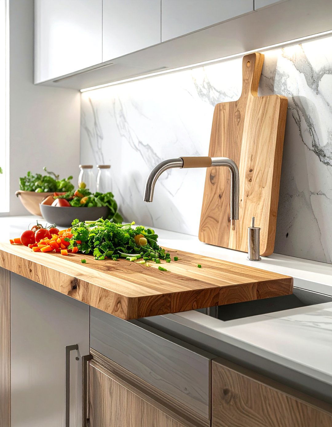 Over Sink Cutting Board - 30 efficient kitchen ideas