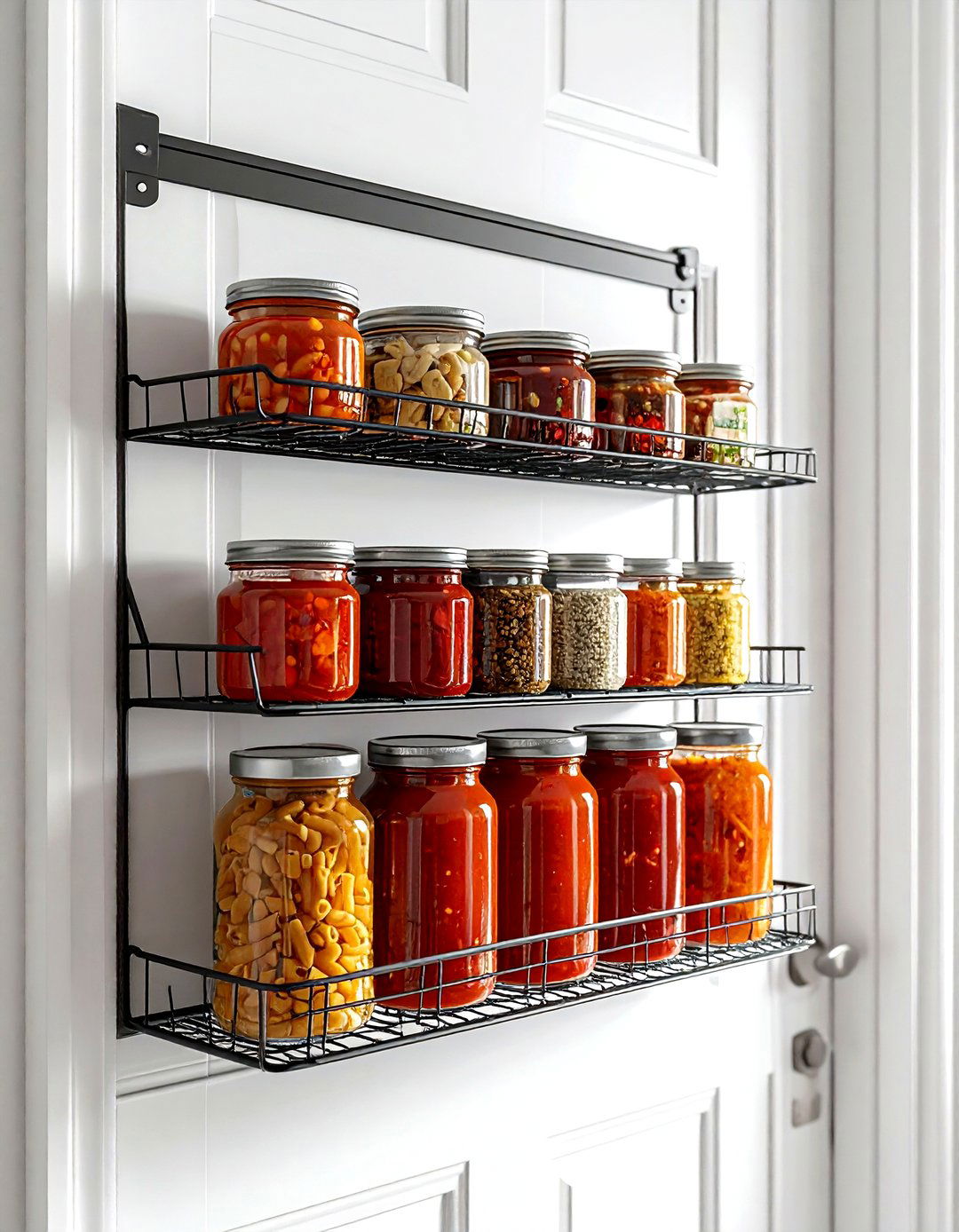 Over The Door Pantry Rack - 30 kitchen organization hacks