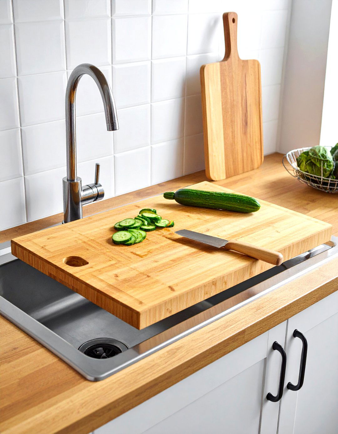 Over The Sink Cutting Board - 30 temporary kitchen ideas