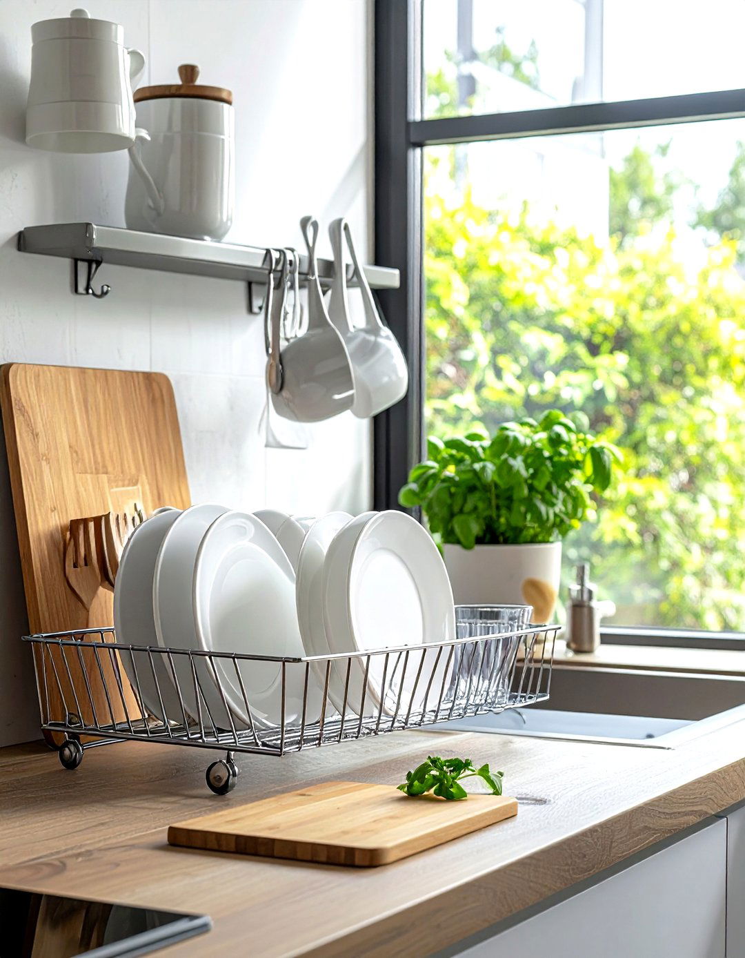 Over The Sink Drying Rack - 30 small kitchen organization ideas