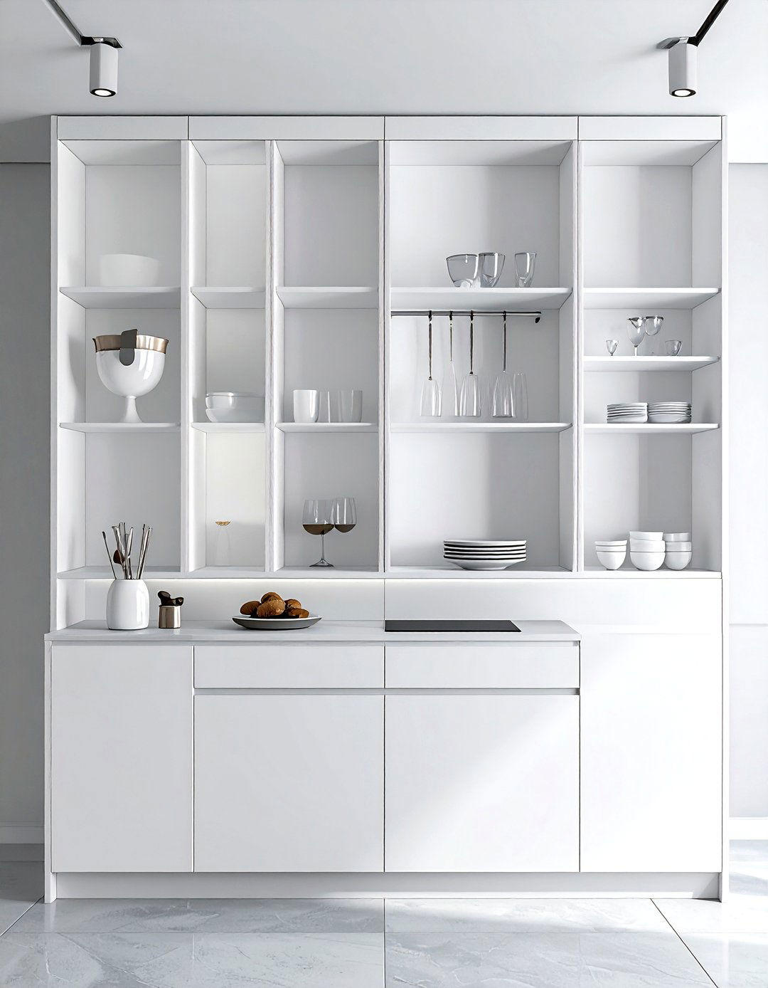 Over fridge storage cabinet - 30 kitchen hidden storage ideas