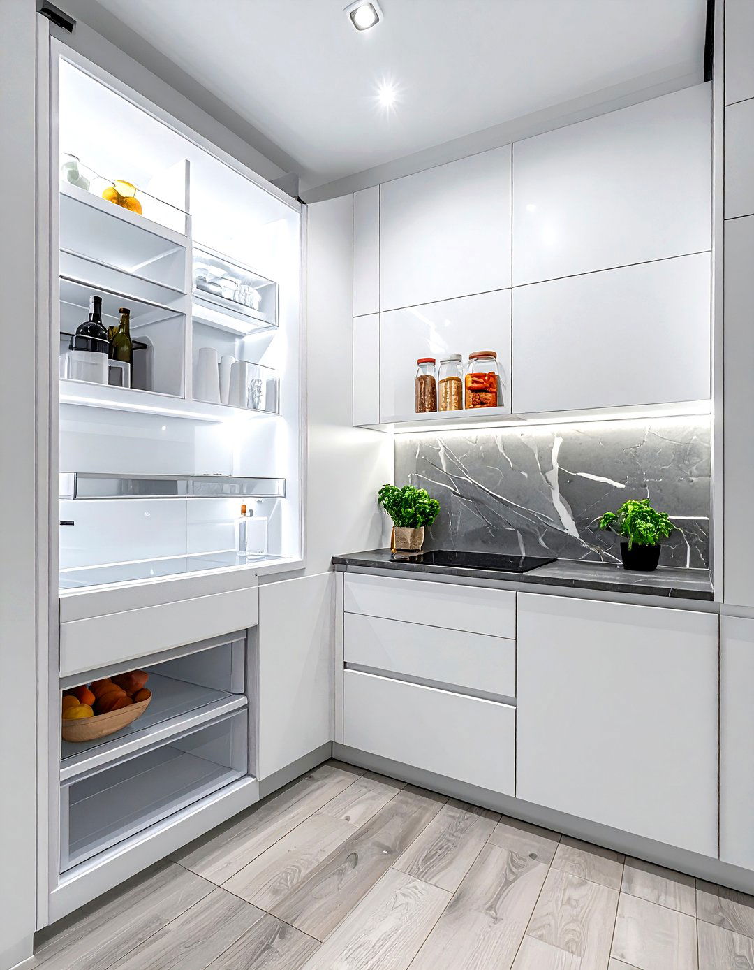 Over refrigerator storage unit - 30 kitchen built-in storage ideas