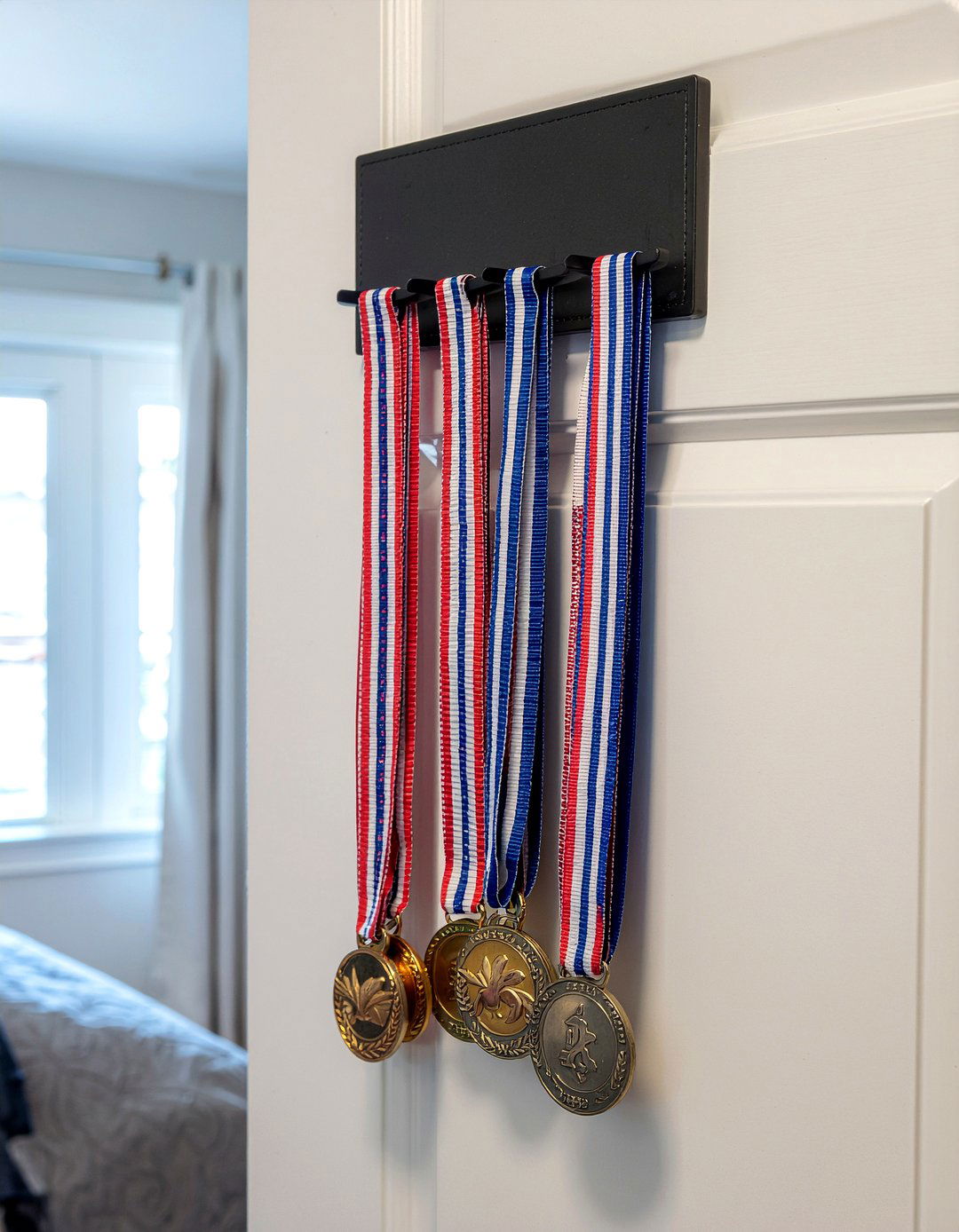Over the door medal hanger - 30 bedroom medal display ideas