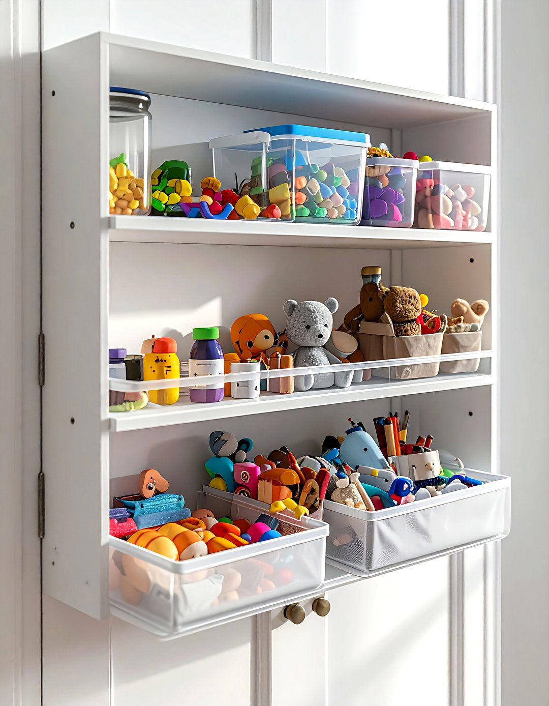 Over the door organizer - 30 playroom storage ideas