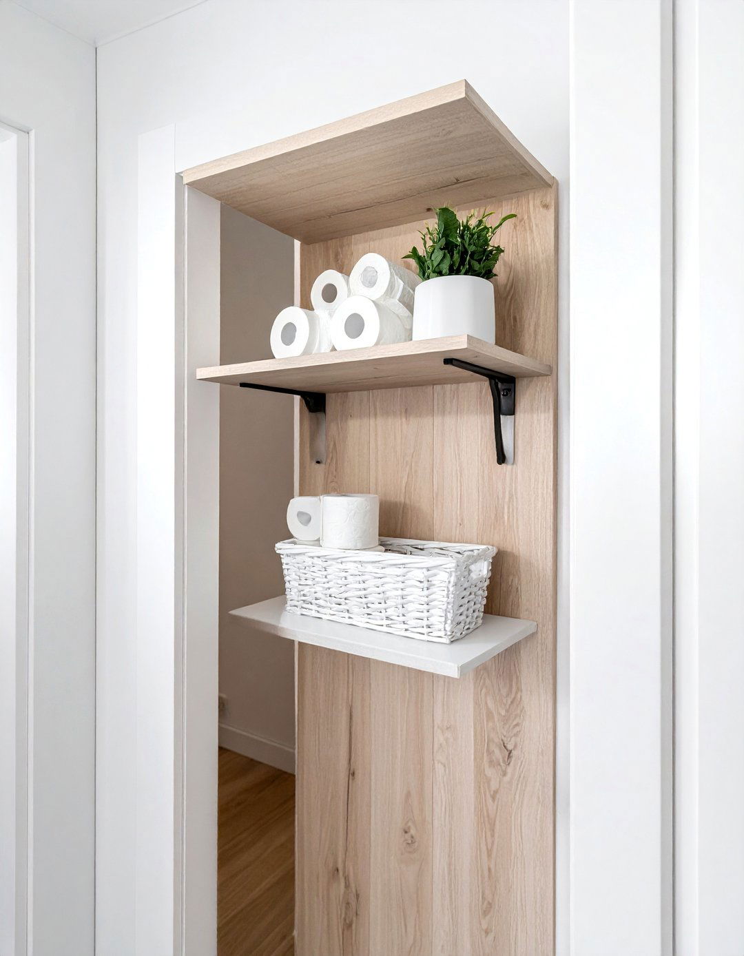 Over the door shelf - 30 bathroom overhead storage ideas