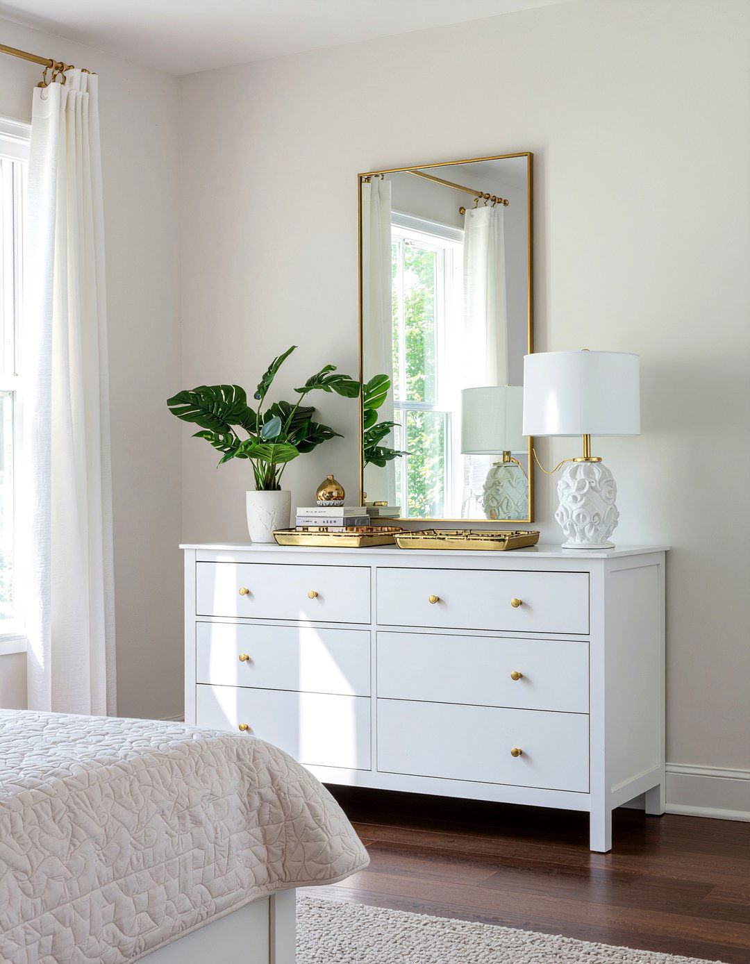 Over the dresser mirror - 30 bedroom wall mirrors