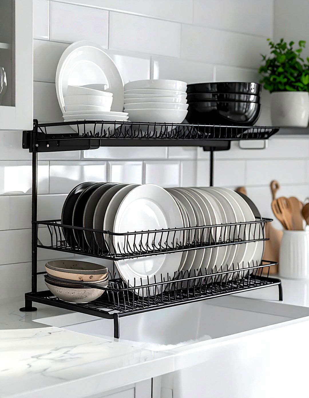 Over the sink drying rack - 30 kitchen space saving ideas