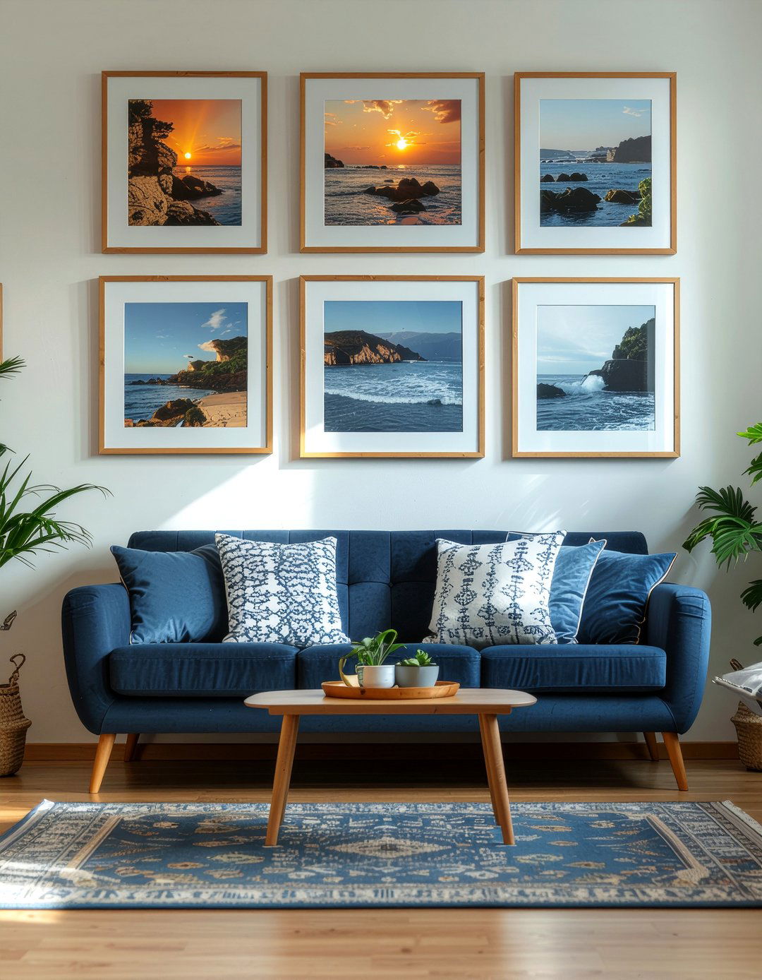 Over the sofa gallery - 30 living room photo displays