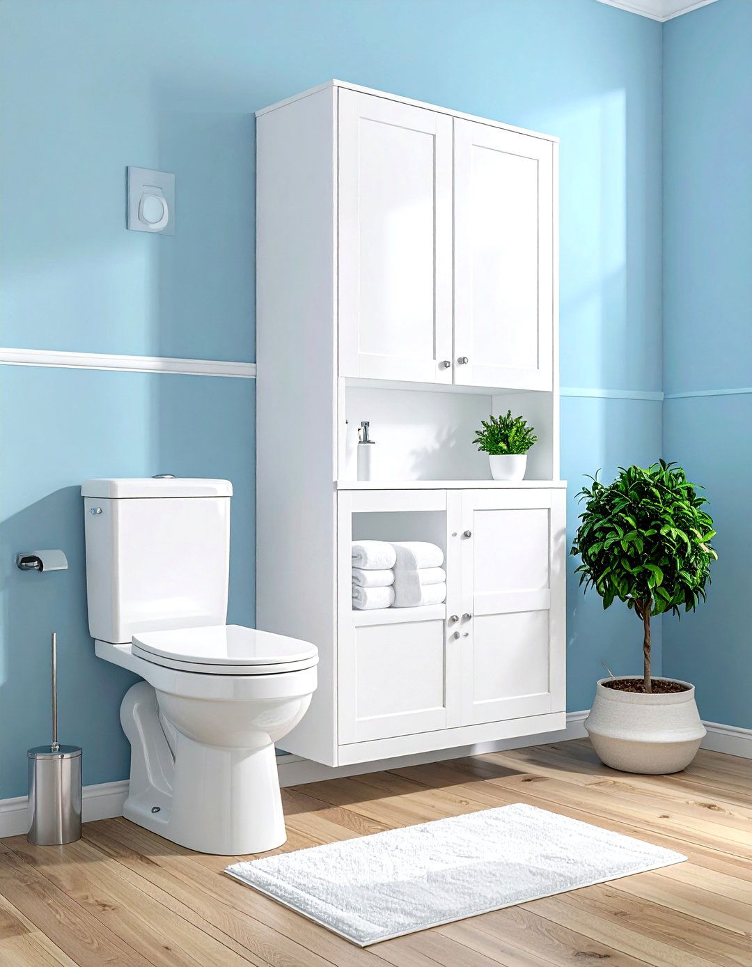 Over the toilet cabinet - 30 bathroom overhead storage ideas