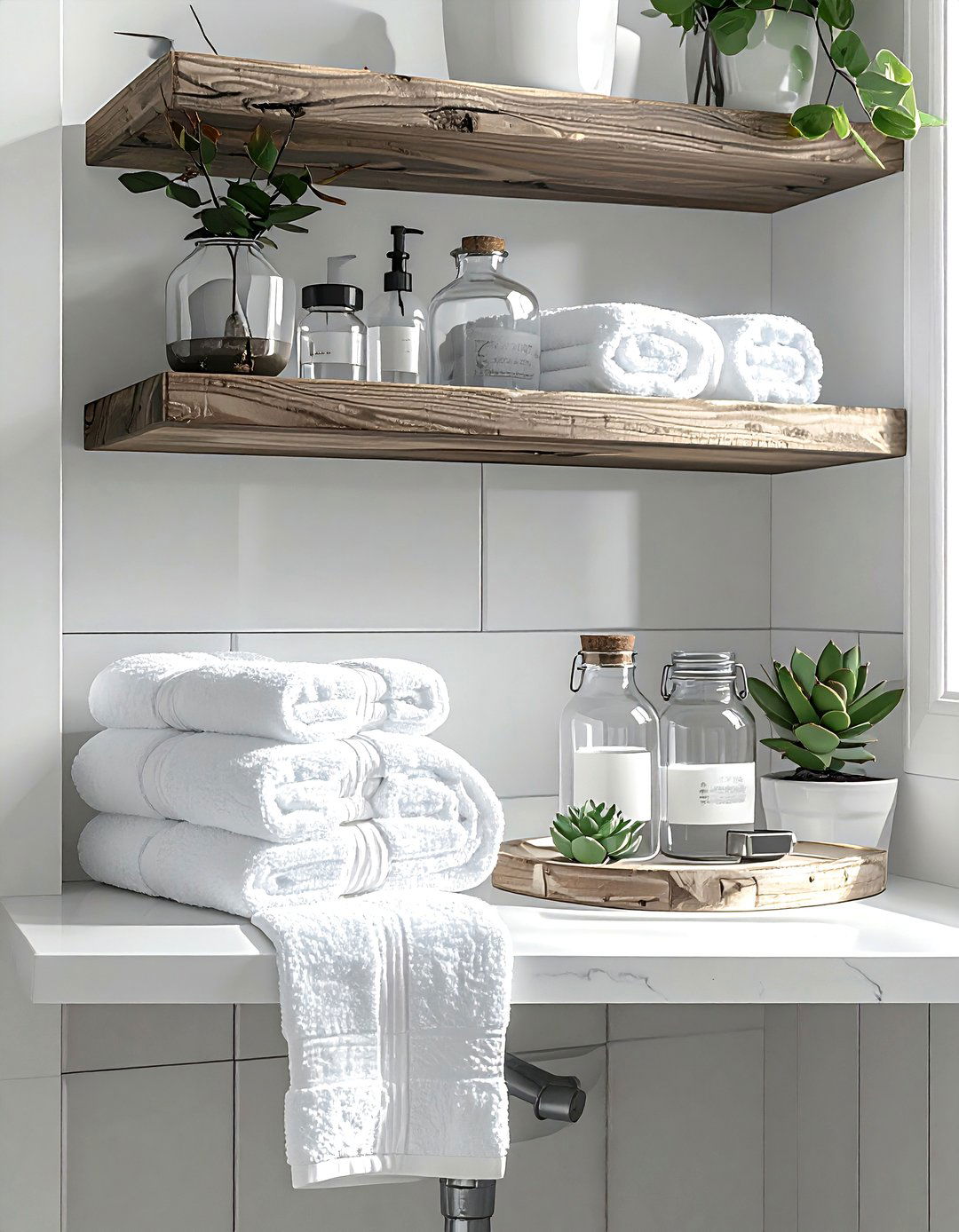 Over the toilet shelf - 30 bathroom vertical storage ideas