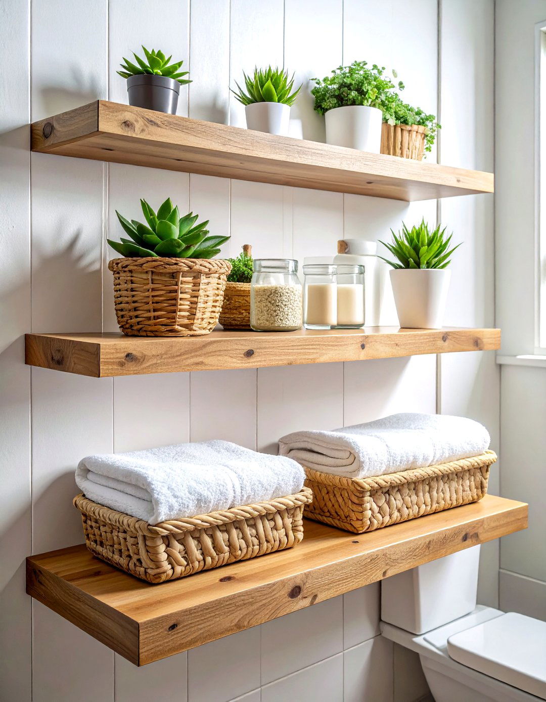Over the toilet shelving unit - 30 bathroom storage solutions