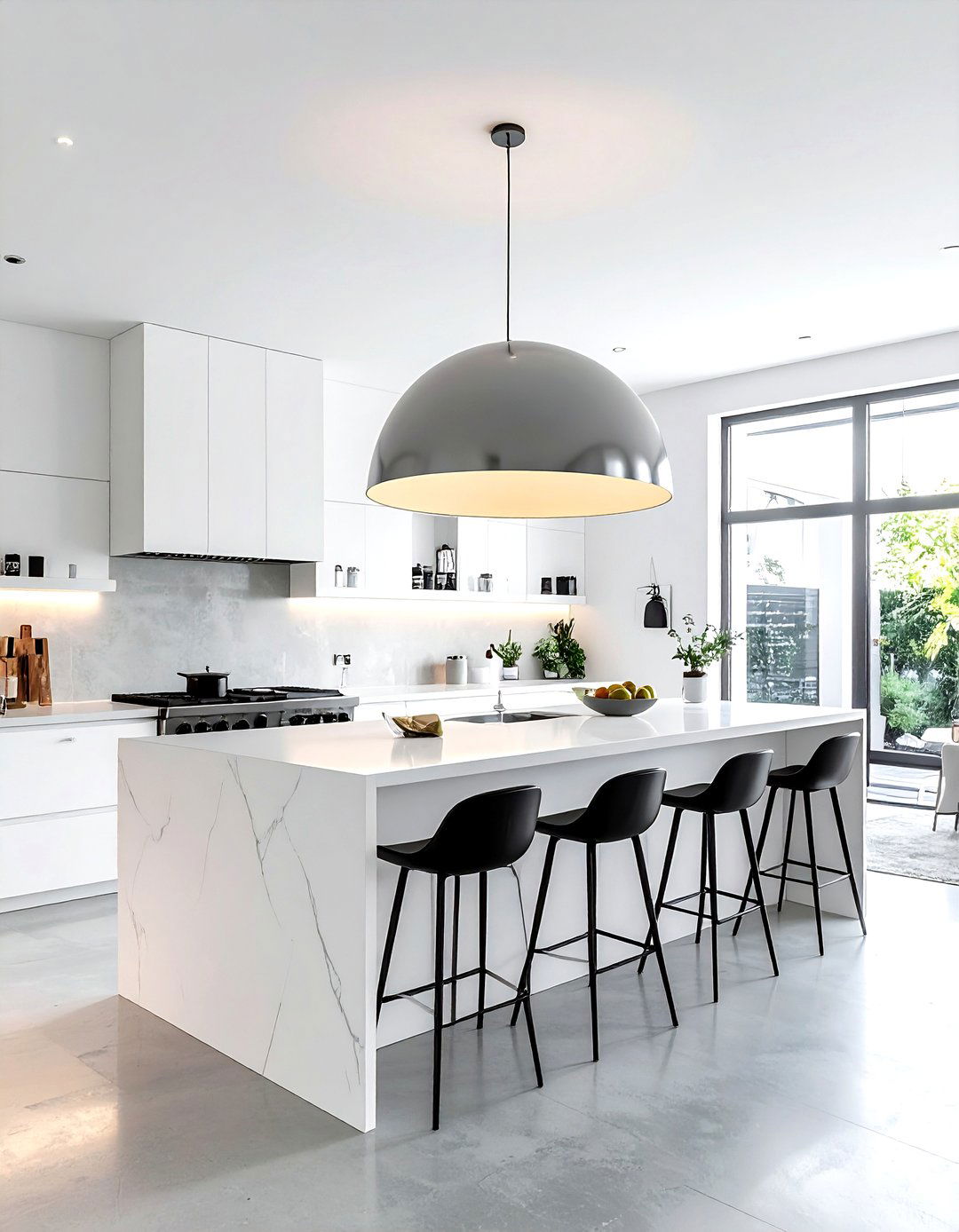 Oversized Dome Pendant - 30 kitchen lighting ideas