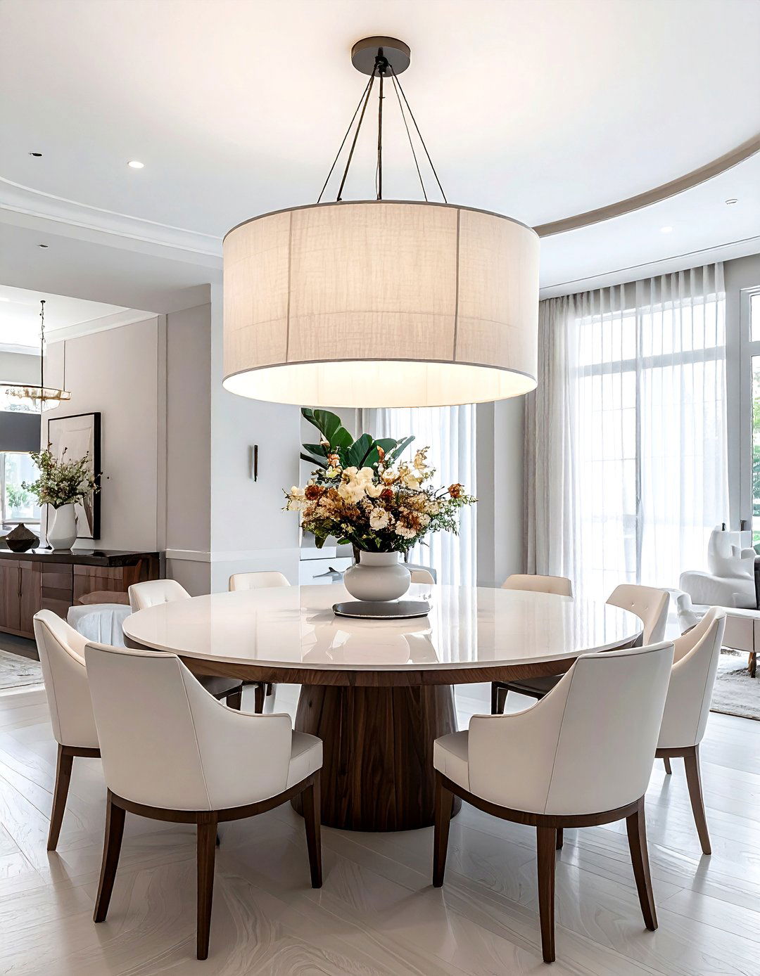 Oversized Drum Chandelier - 30 dining room chandelier ideas