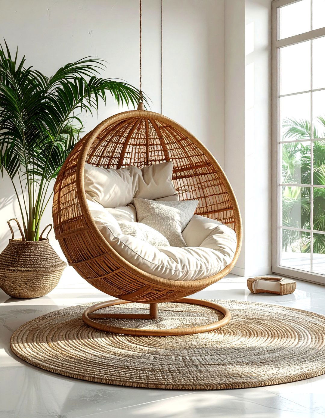 Oversized Egg Chair - 30 living room hanging chair ideas