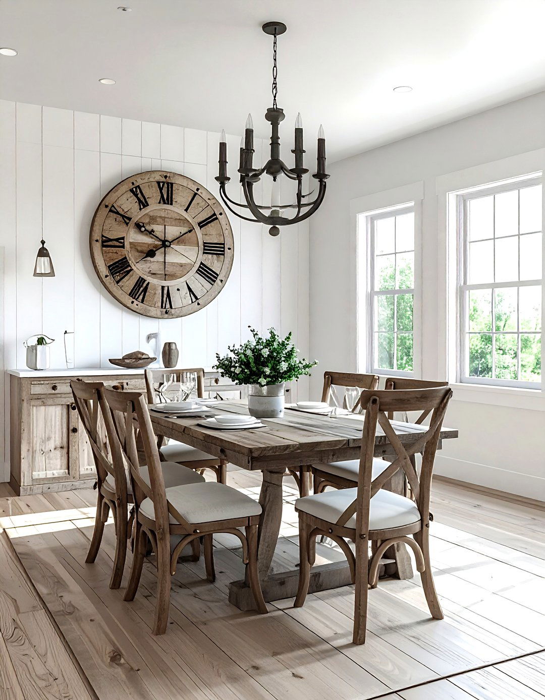 Oversized Farmhouse Wall Clock - 30 Texas dining room ideas