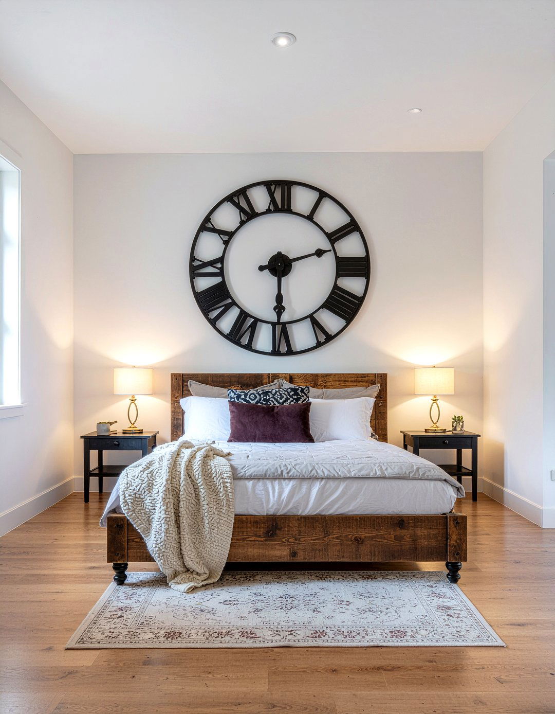 Oversized Farmhouse Wall Clock - 30 bedroom wall clocks